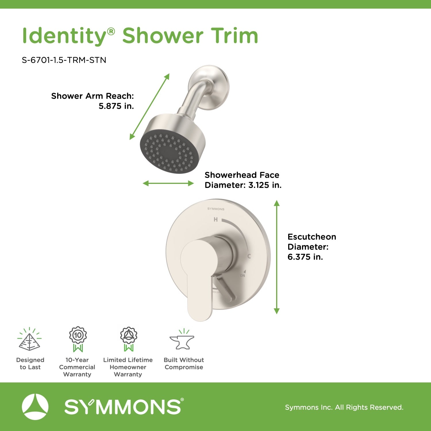 Symmons S-6701-1.5-TRM-STN Tub-Shower-Faucets - View #2