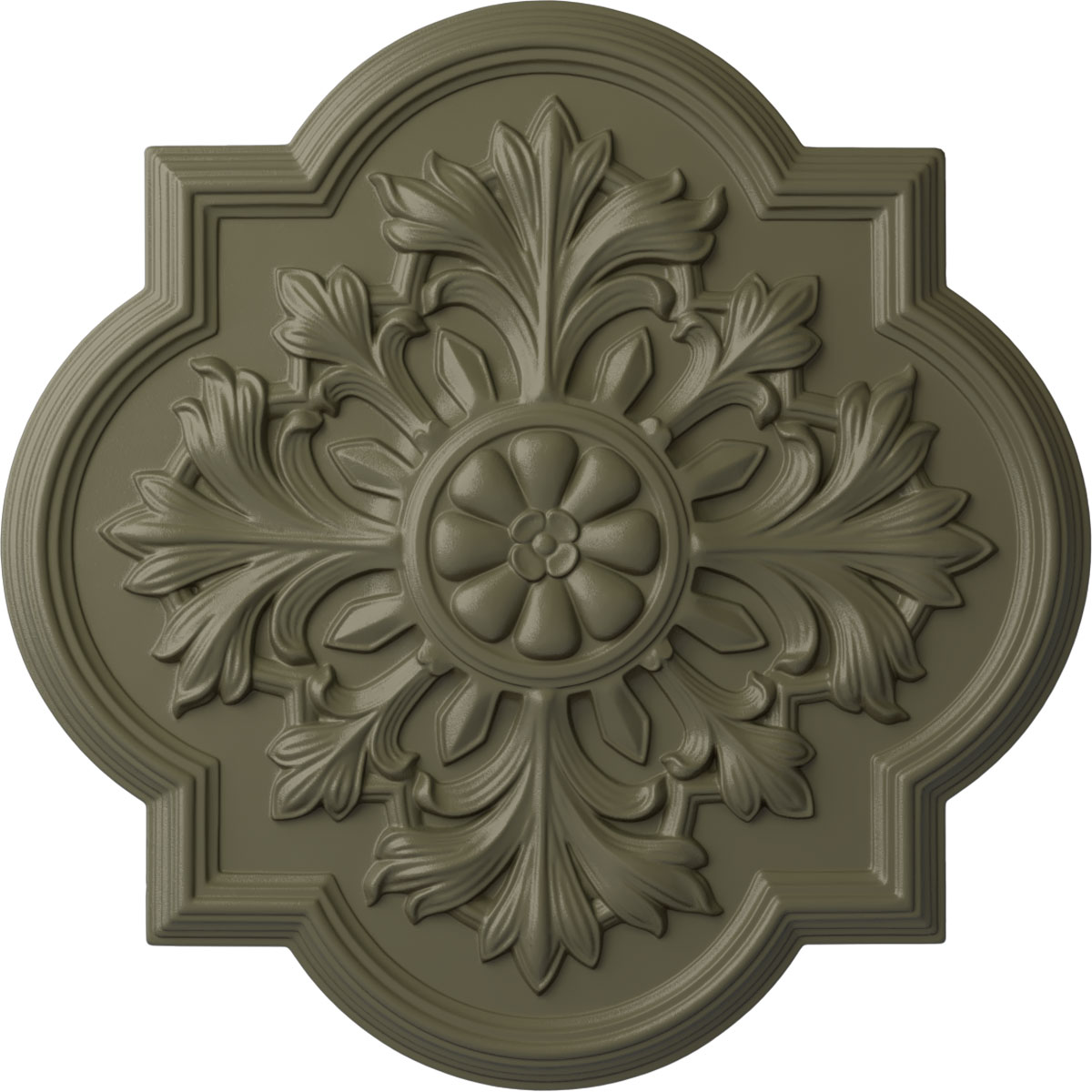 Ekena Millwork CM20BOSSF Bonetti 20-in W x 20-in L Painted Spartan Stone Polyurethane Whole Ceiling Medallion