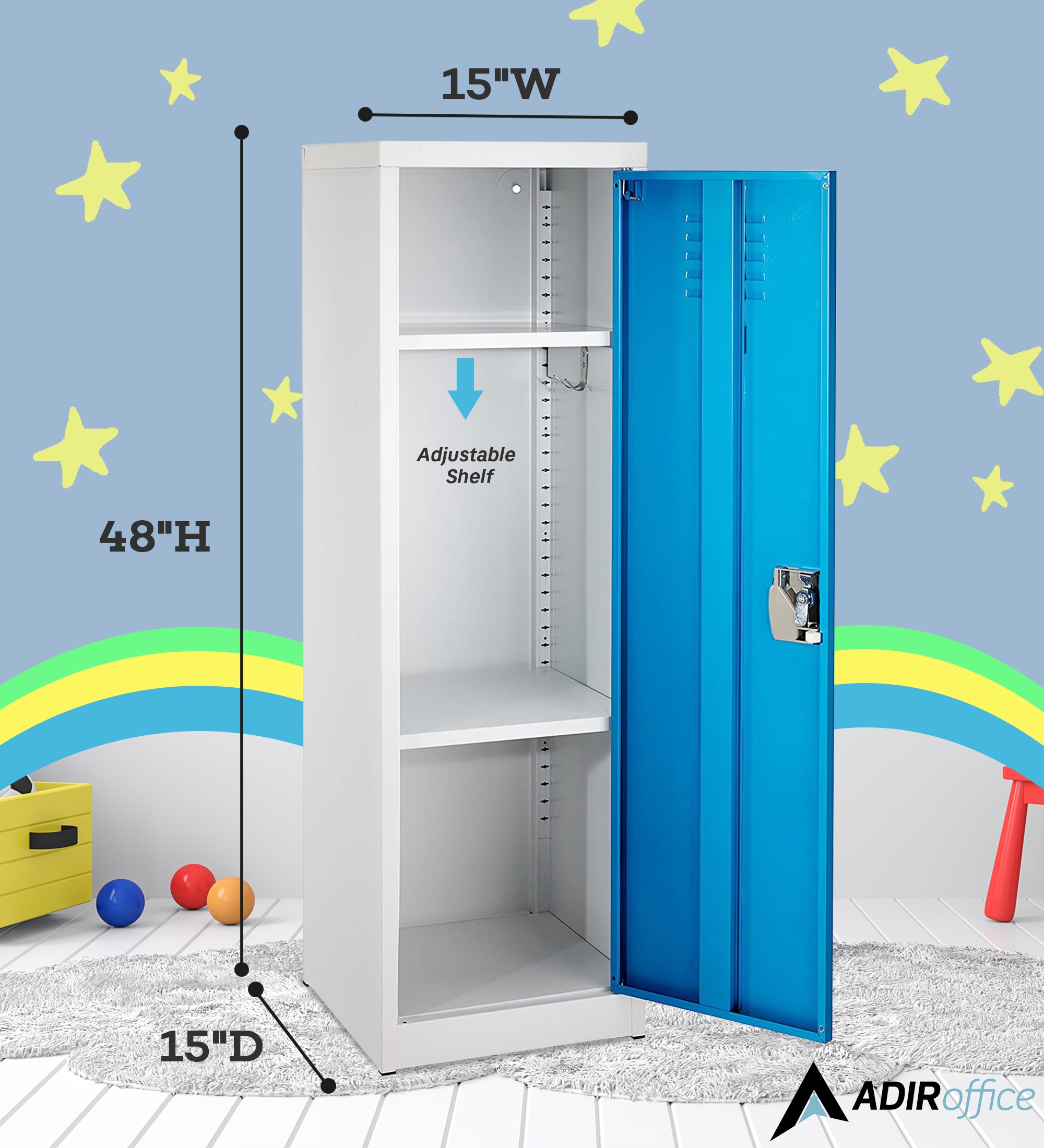 AdirOffice 629-01-BLU-2PK Storage-Lockers - View #3
