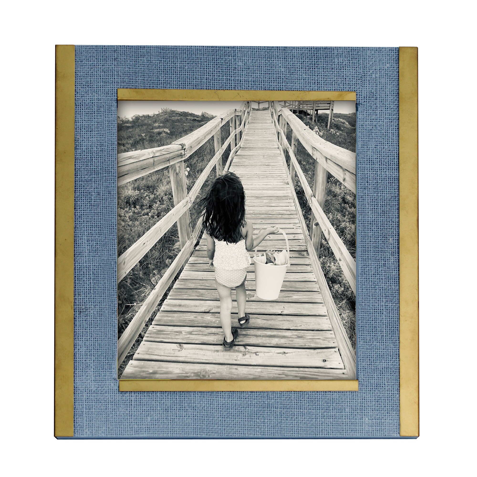 allen + roth 981991 Blue and Gold Wood Picture Frame (8-in x 10-in)