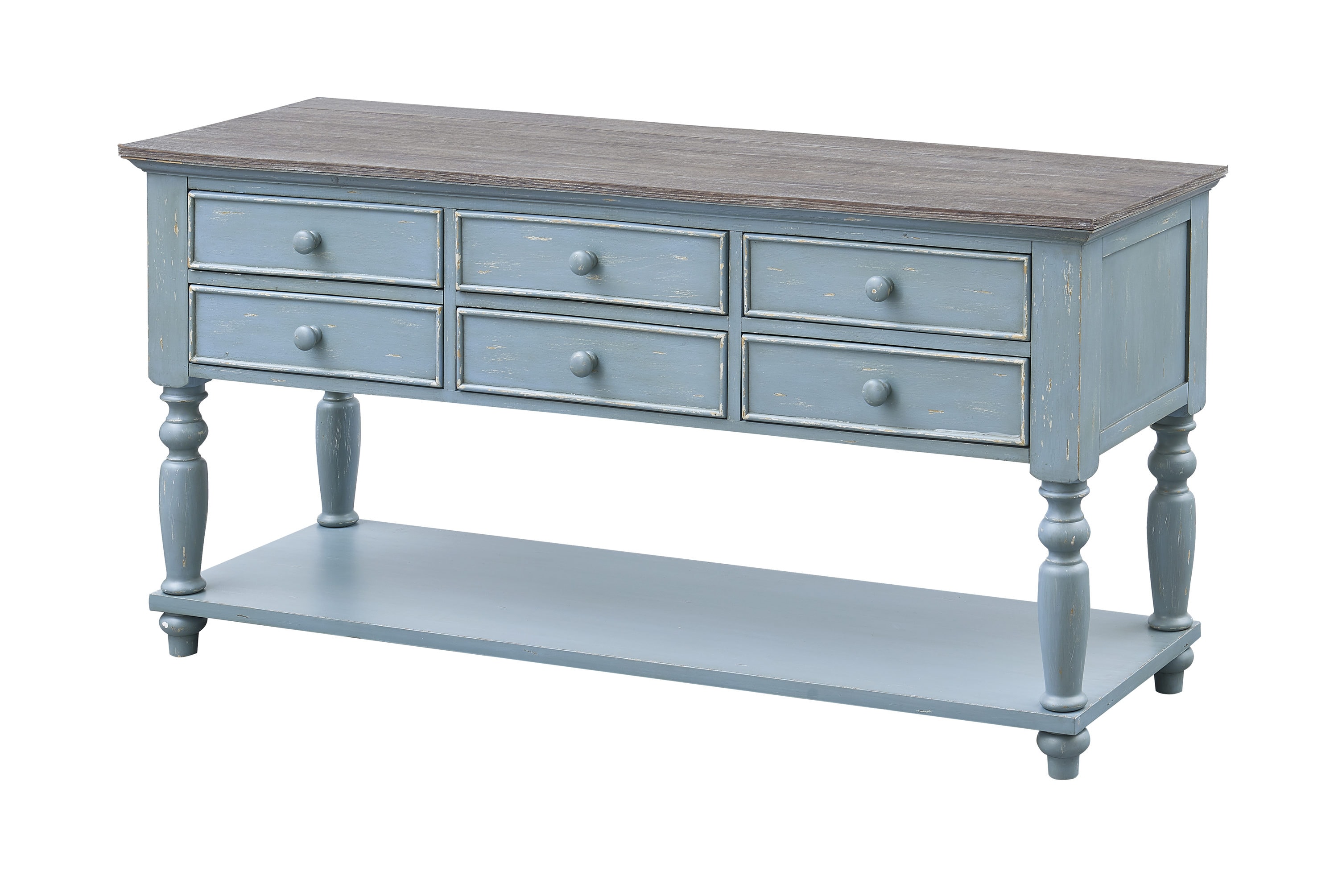 Coast to Coast 40301 Bar Harbor Farmhouse Distressed Brown Console Table