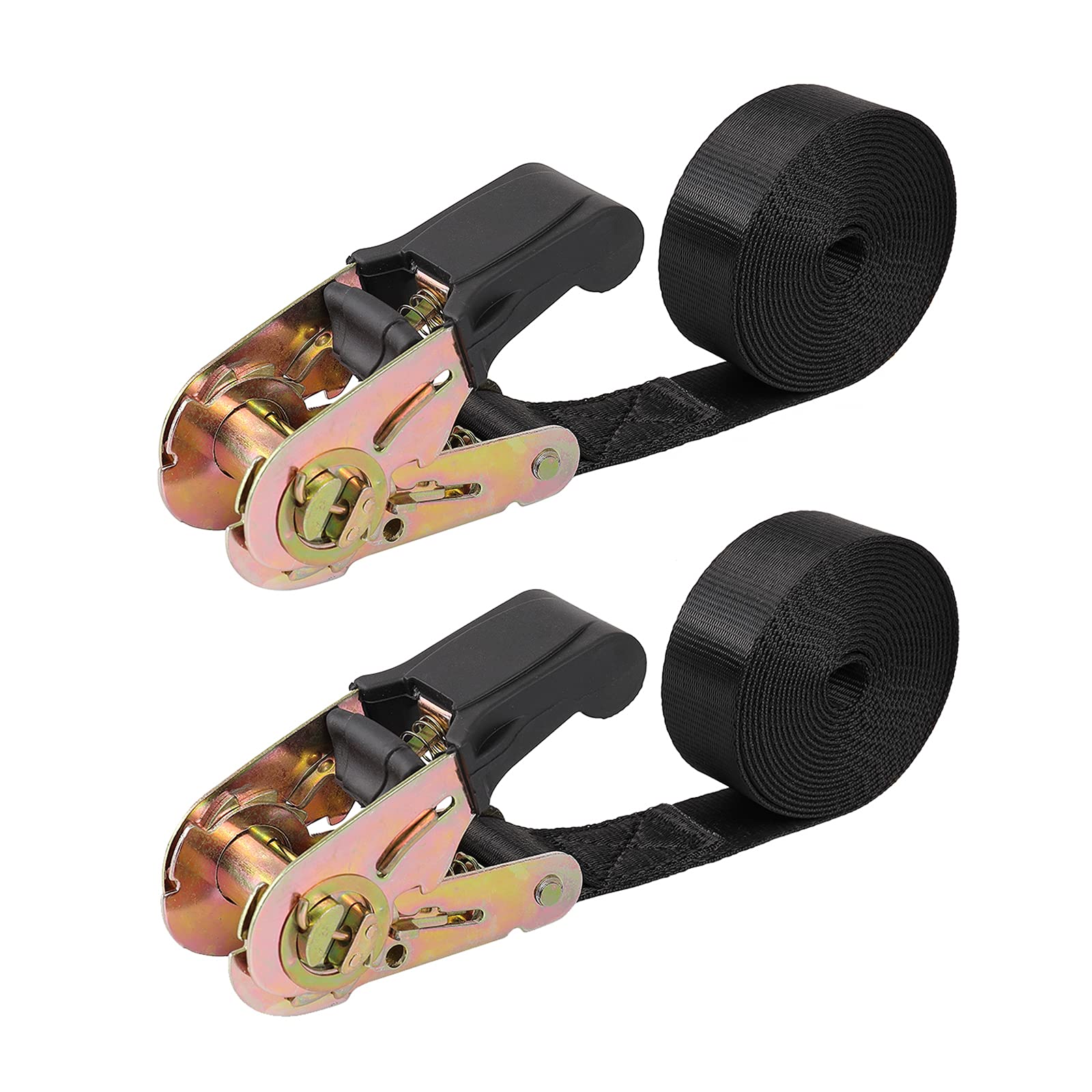 Adrinfly  Endless Ratchet Tie Down Straps Heavy Duty Nylon Black Strap Down Ratcheting Securing Straps for Motorcycles Trailer Loads Kayak