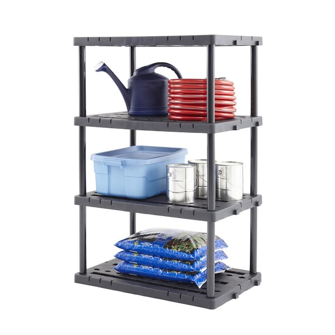 Blue Hawk Plastic Freestanding Shelving Unit Garage Storage Heavy Duty Durable