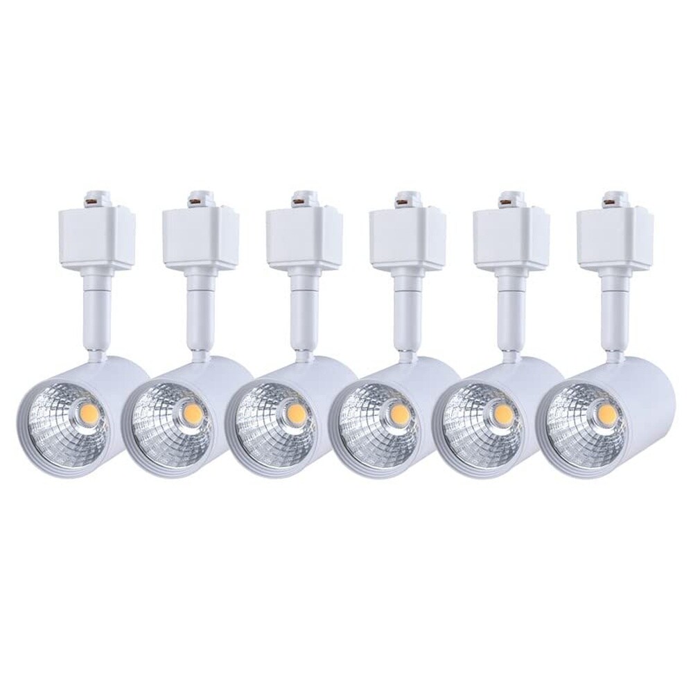 Aoibox 6 Pack H Type Single Circuit LED Track Lighting Heads 6 5W 24 3000K Warm White Adjustable 500 lm Compatible