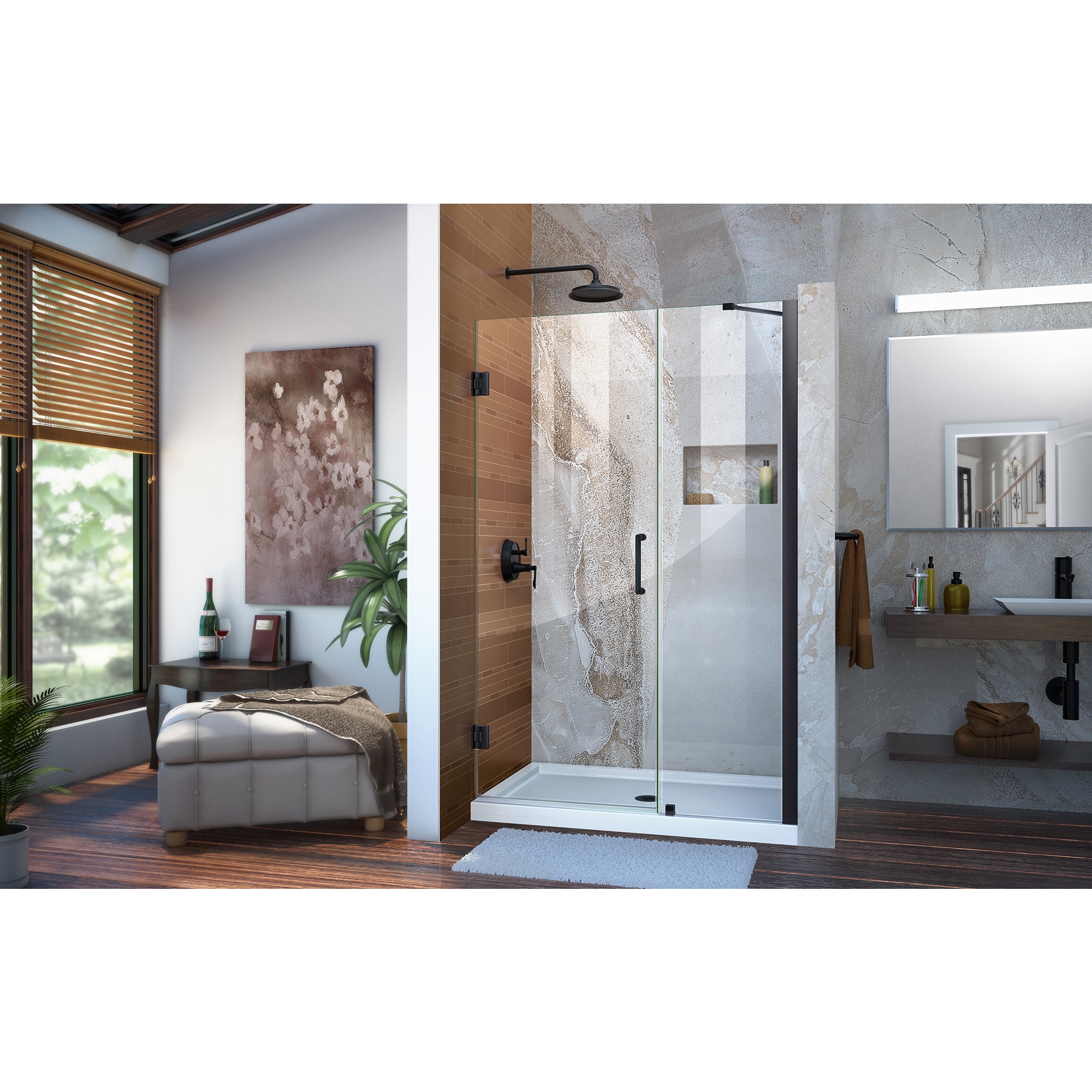 Free Standing Shower Screen 39½ x 76¾ , SKU: LB00112