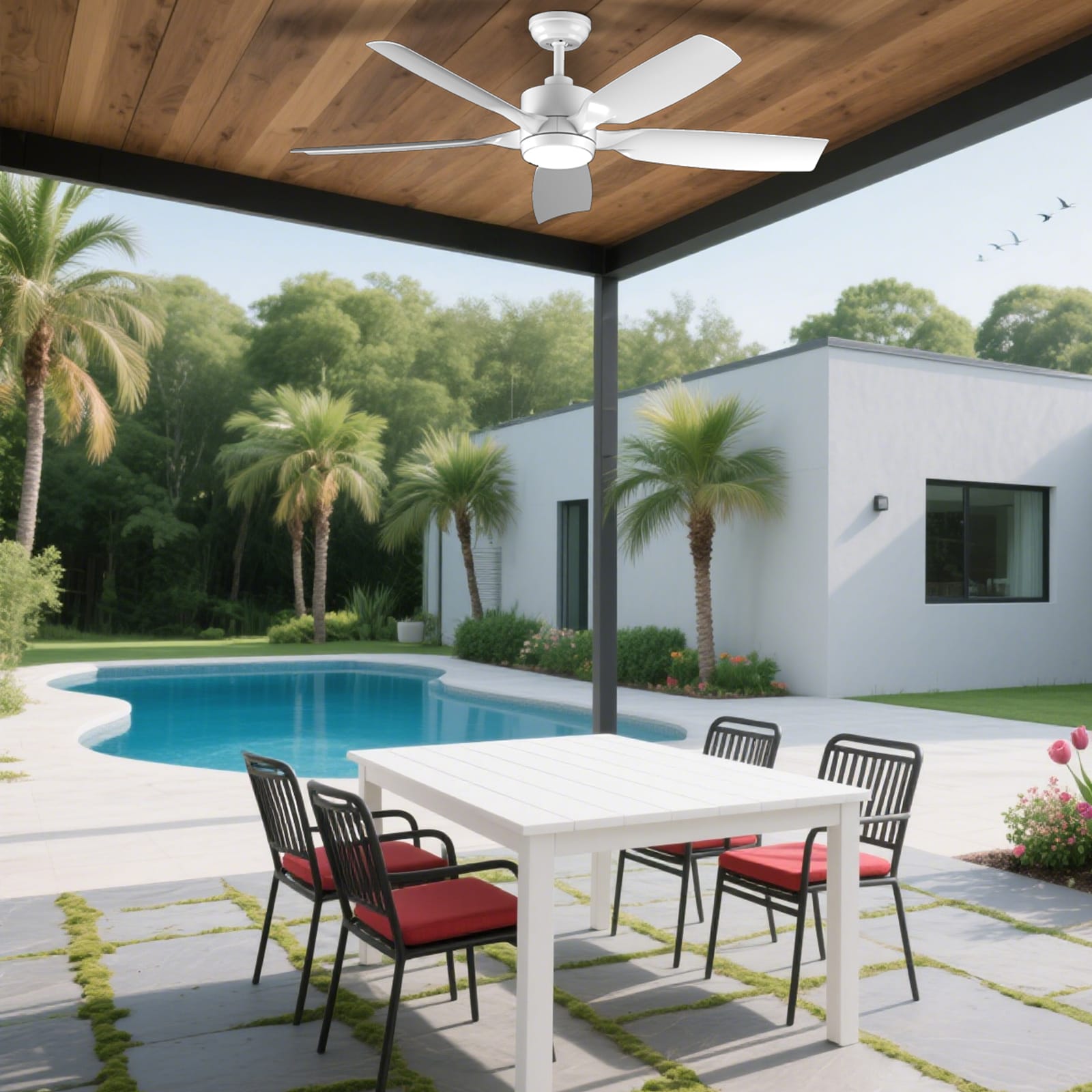 COWSAR LSCF-FL9267-WHITE Ceiling-Fans - View #2