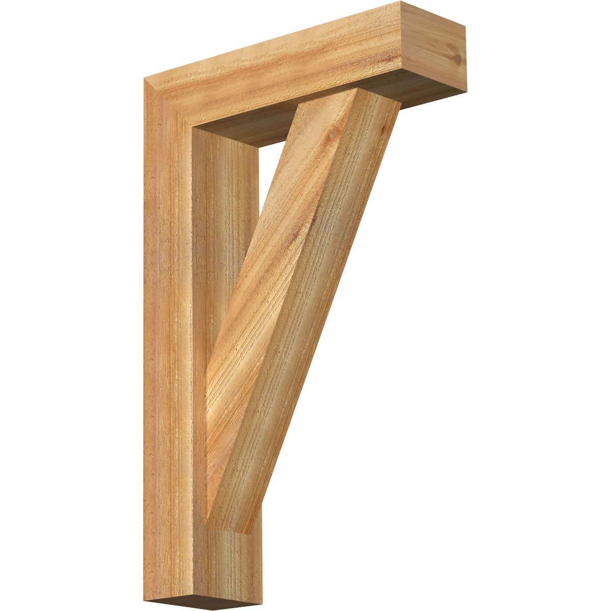 Ekena Millwork 1464740 Traditional block rough sawnbracket with offset brace 6-in x 20-in x 32-in Western red cedar Brown Wood Standard bracket
