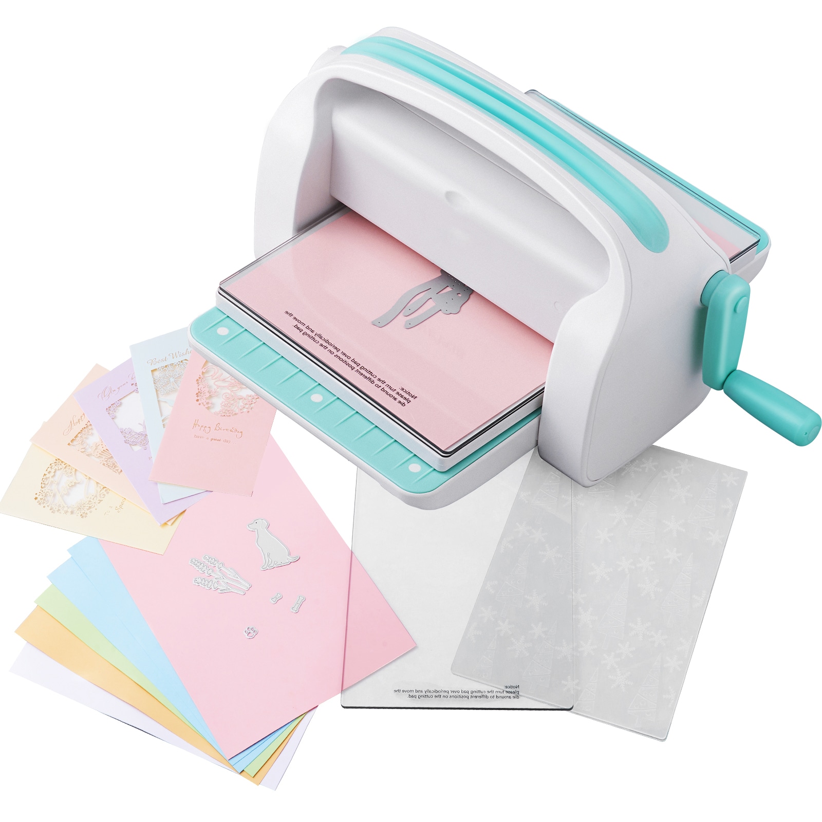 SVOPES SCMQJSD960VR03513V0 Manual Die Cutting and Embossing Machine Portable Cut Machines 9 inch Opening Scrapbooking Machine Full Kit Included For Arts and Crafts Scrapbooking Card Making and Crafting White