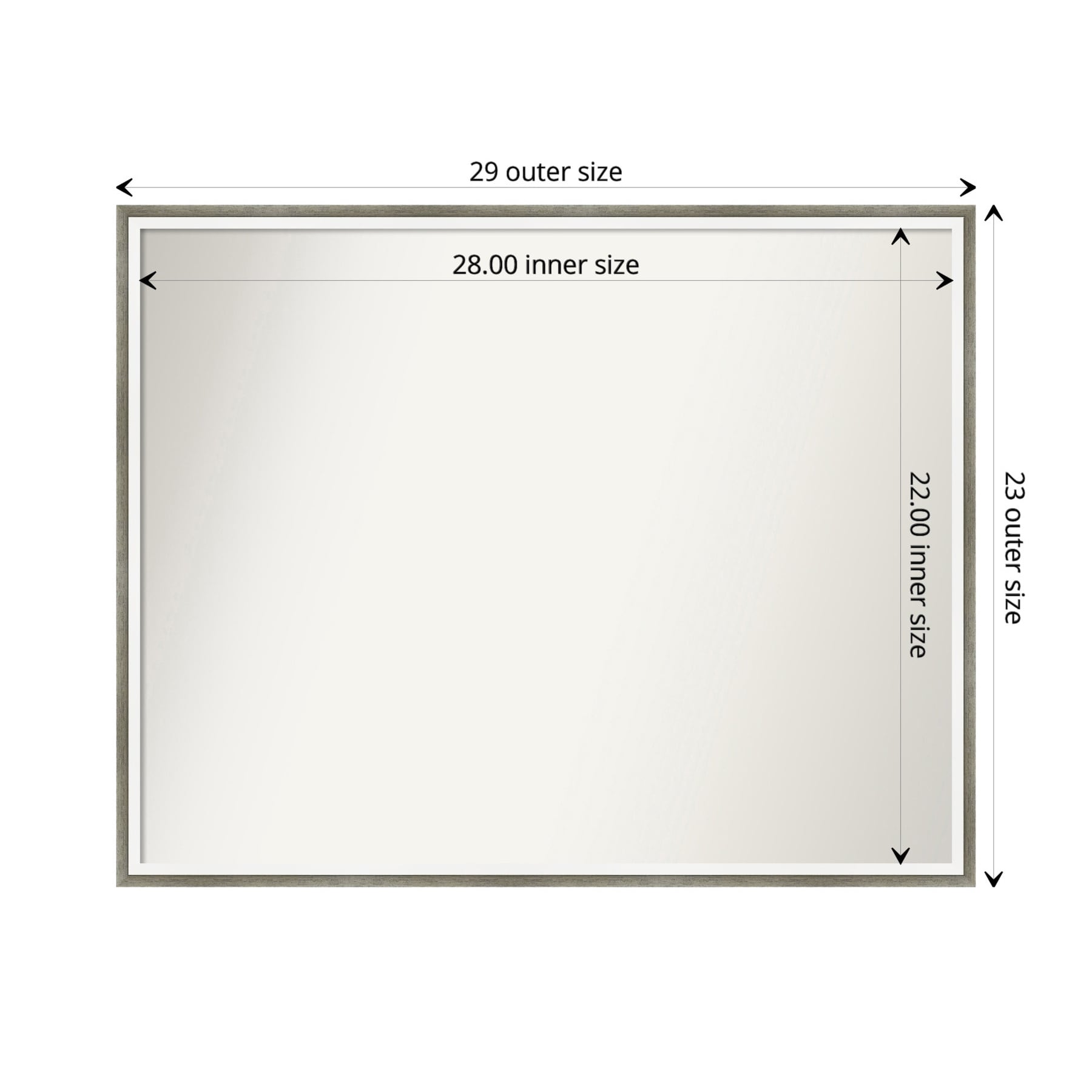 Lucie Silver Wood Rectangular Bathroom Vanity Mirror