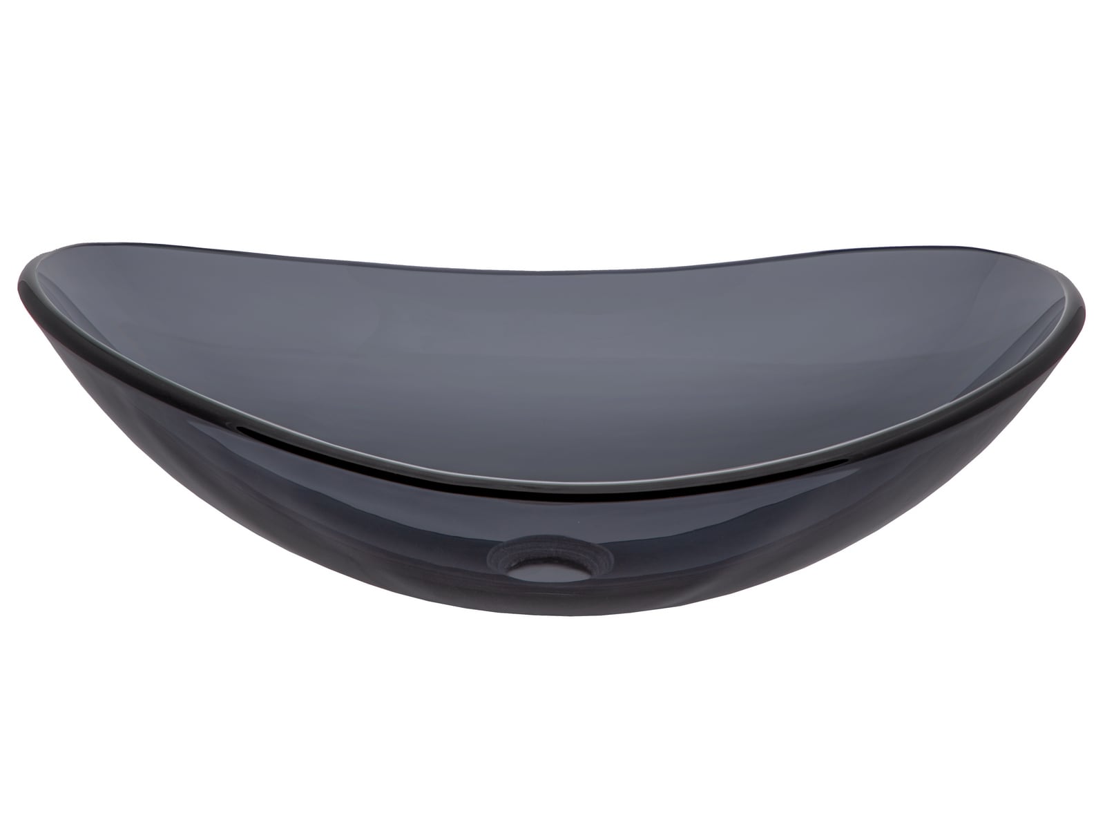 Eden Bath EBGS47 Glass Vessel Oval Modern Black Bathroom Sink ( 21.375-Inches x 14.75-Inches )