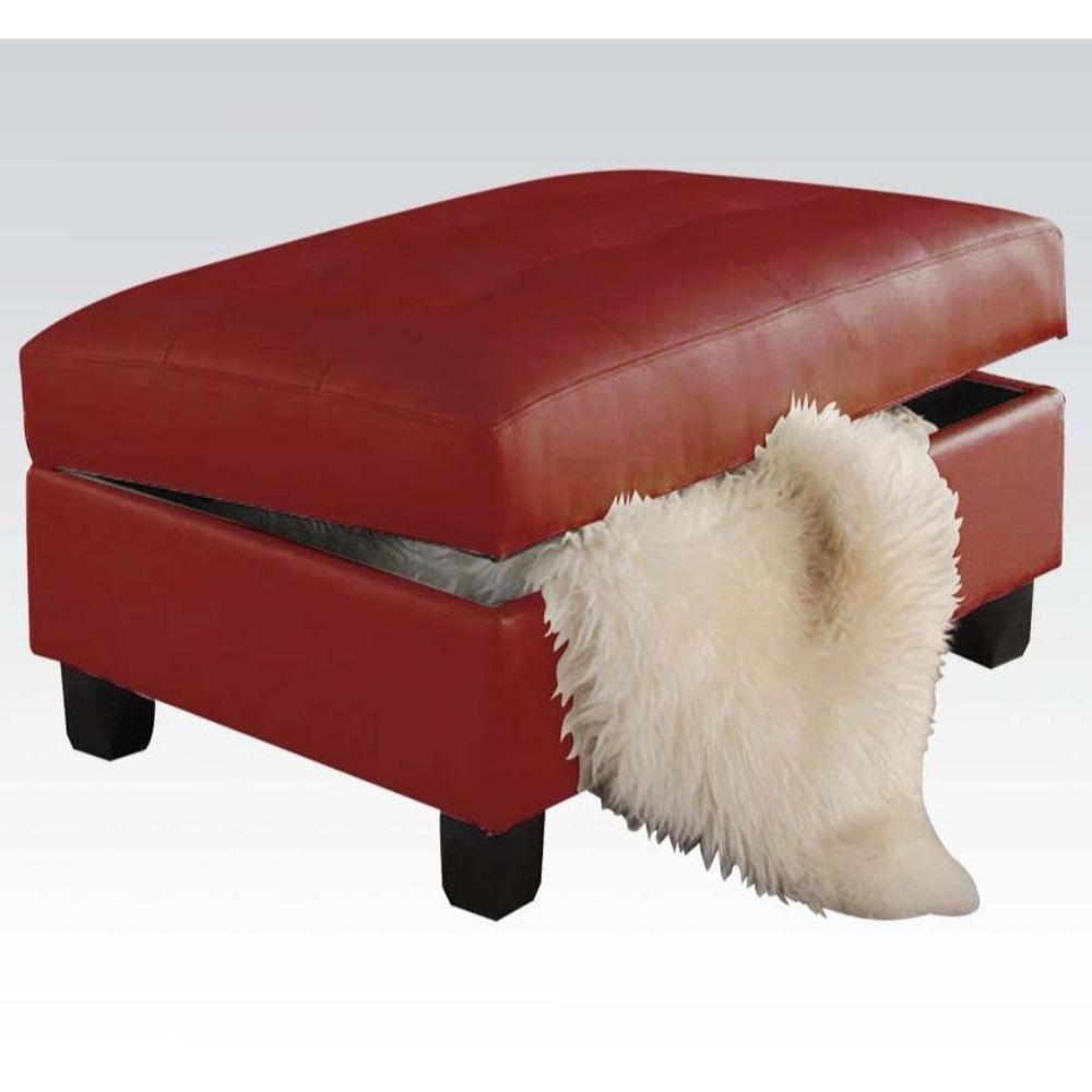 HomeRoots 285638 Amelia Modern Red Storage Bench 26-Inches x 26-Inches x 18-Inches