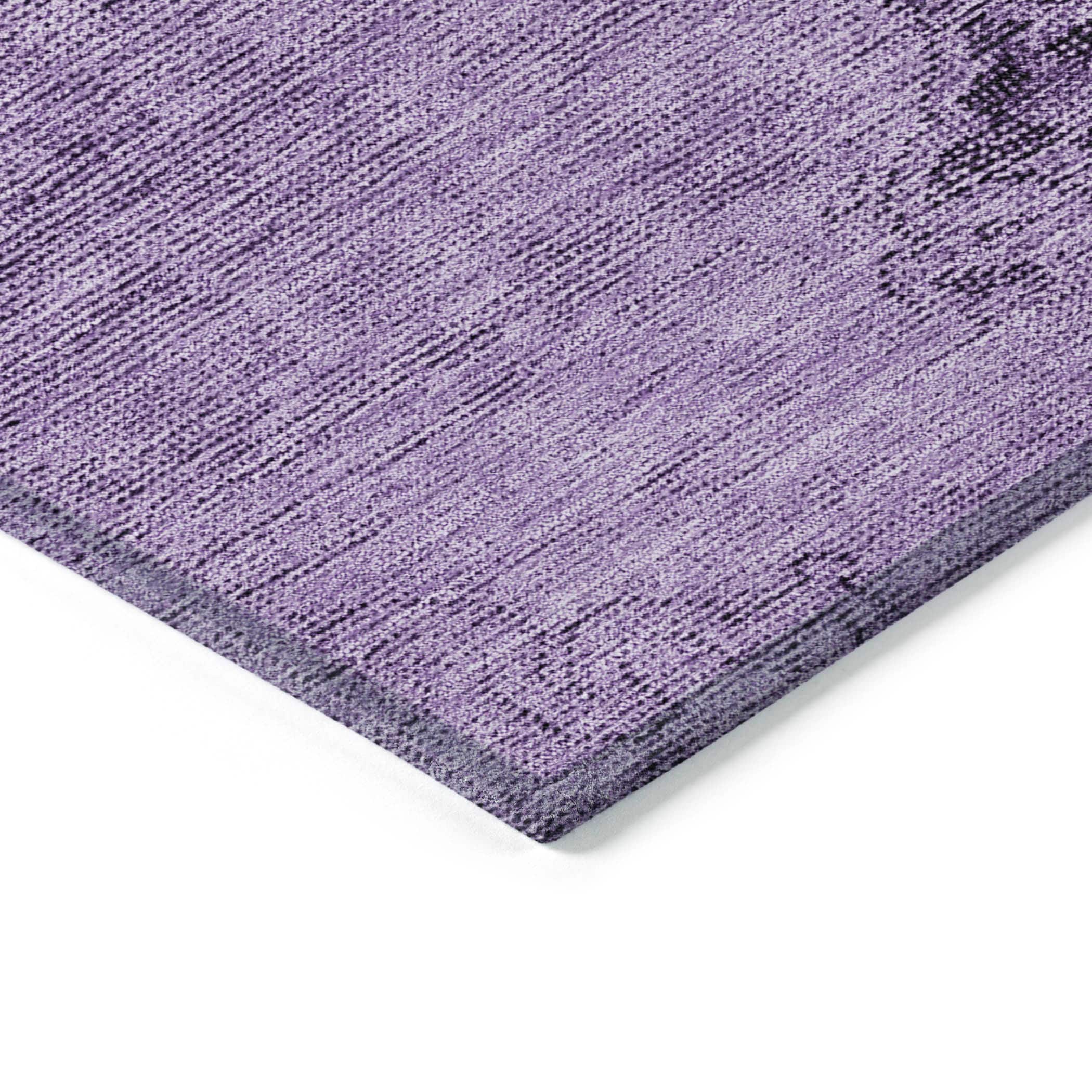 Purple Rectangular Synthetic Indoor Outdoor Washable Rug