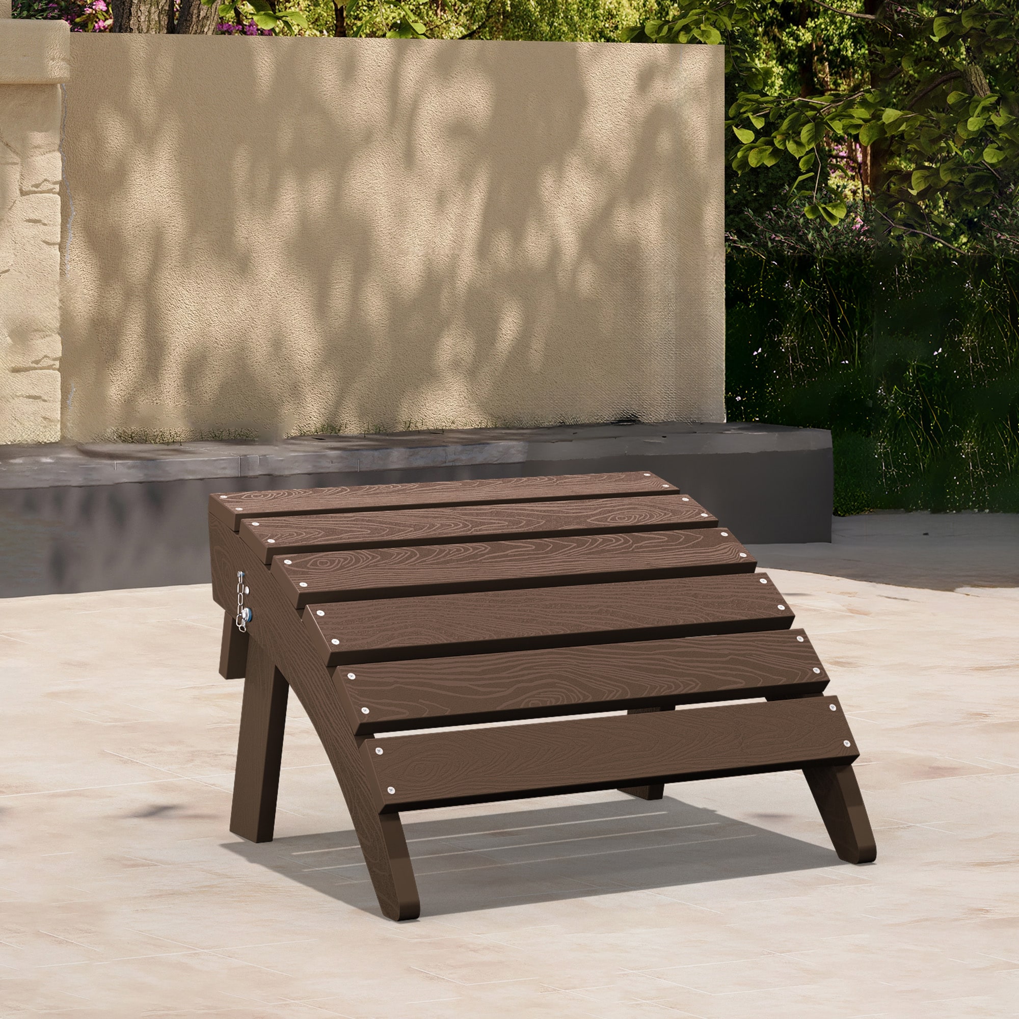 JEAREY PEZDGJ-BN HDPE Folding Ottoman for Adirondack chair BROWN HDPE Ottoman