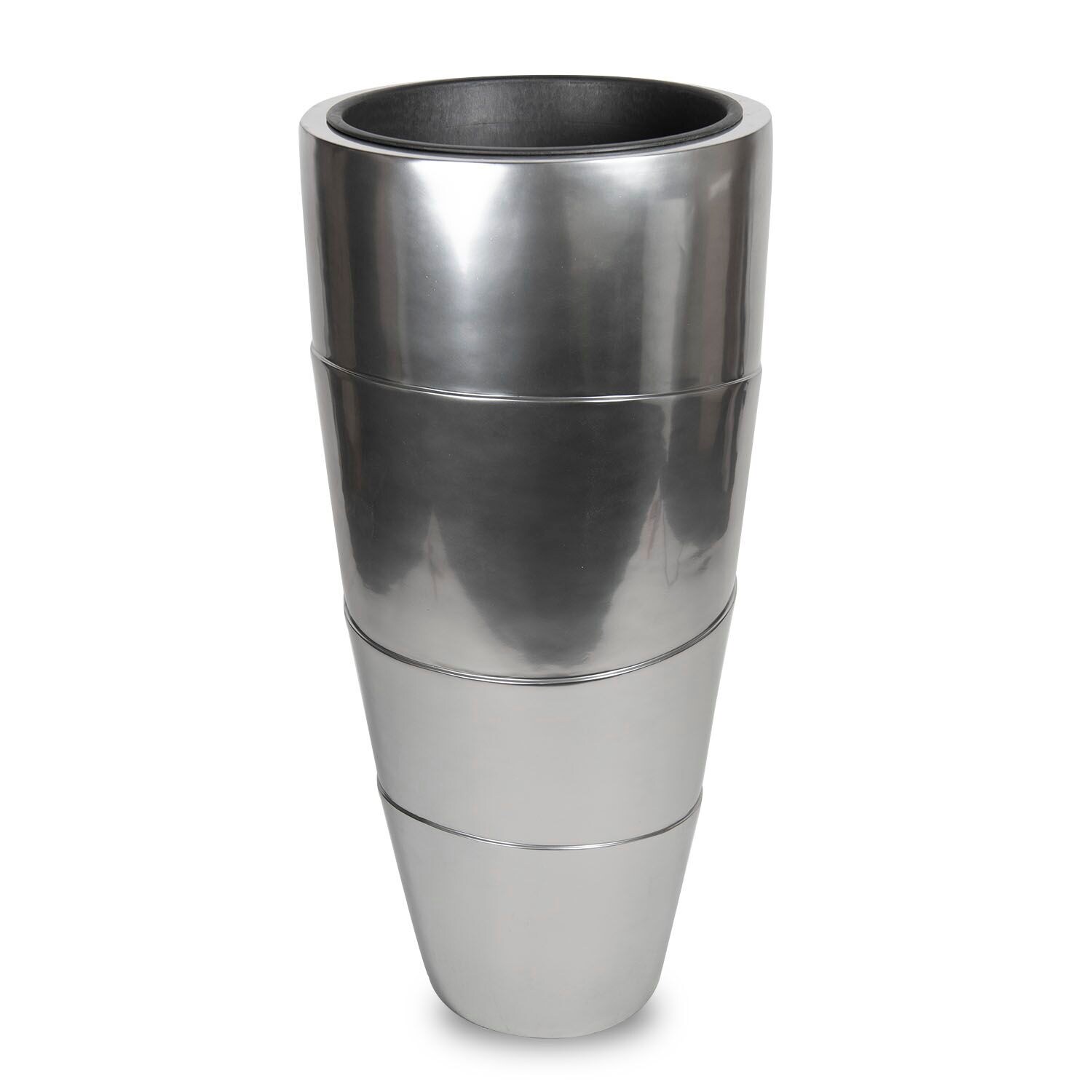 Vasesource CATENA32SVS 31.0-Inches W Small Silver Mixed/Composite Indoor/Outdoor Planter