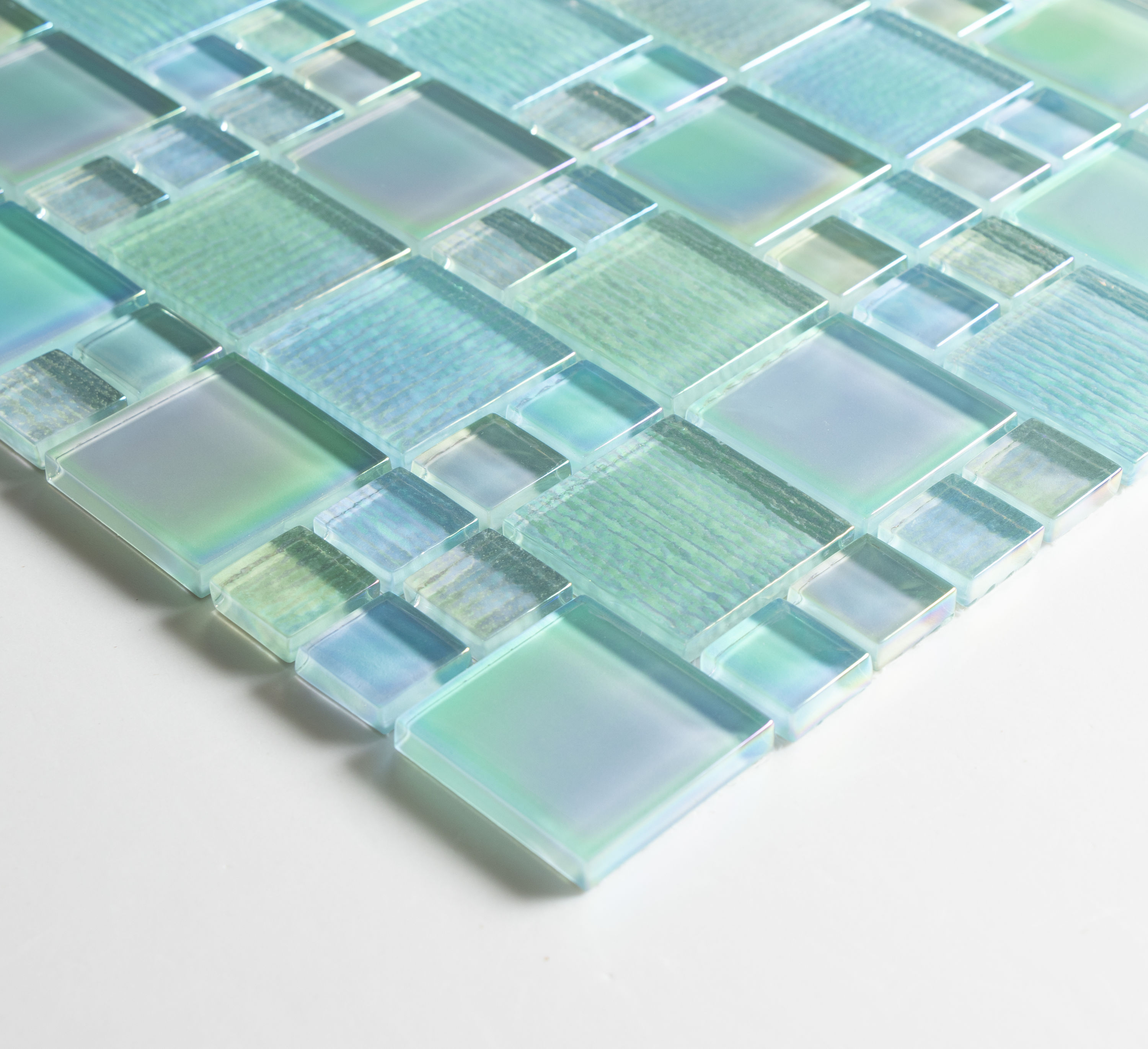 Glass Iridescent Electric Blue Subway Wall and Floor Tile - 2 x 12 in. -  The Tile Shop