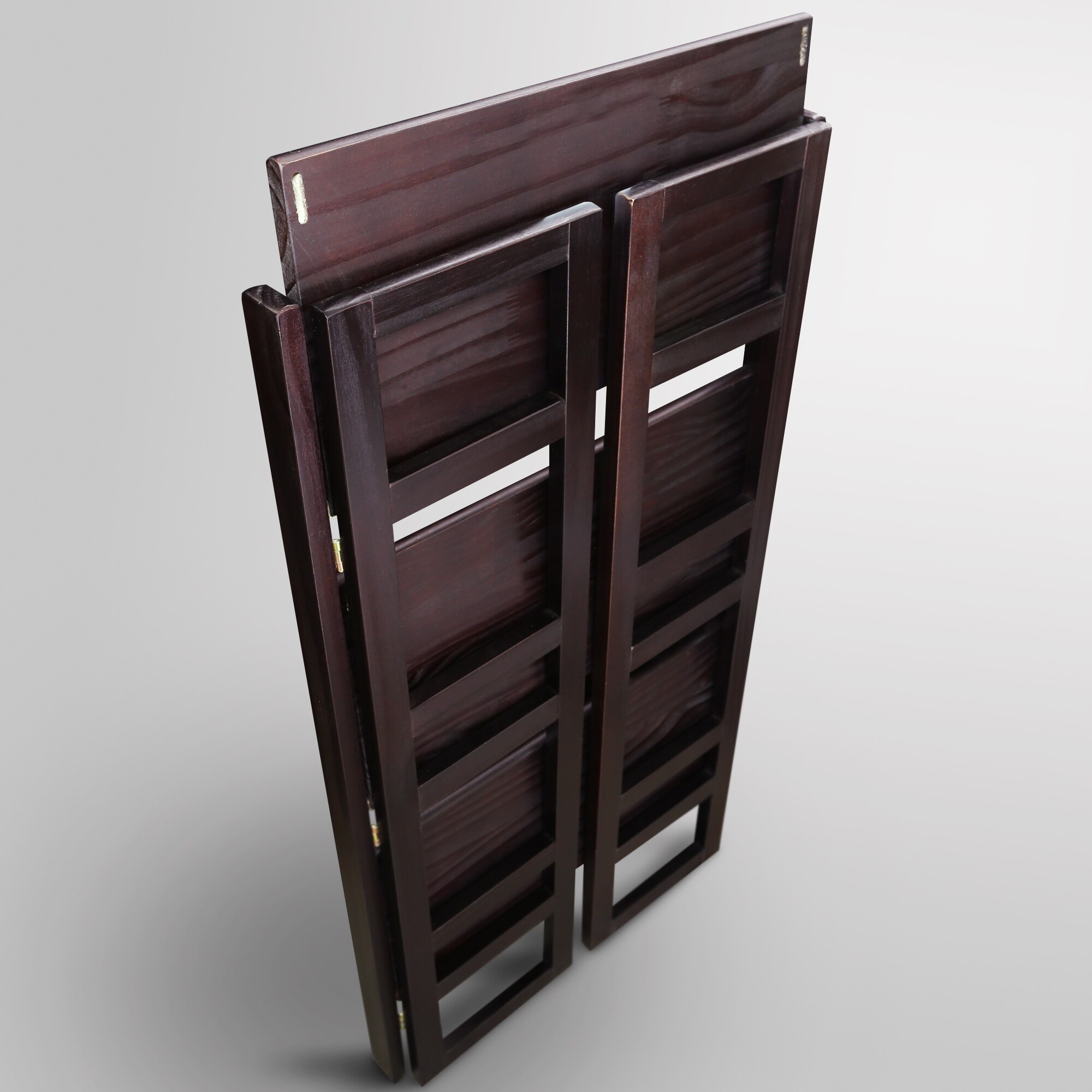 Mission Casual Espresso Solid Pine 3-Shelf Folding Bookcase