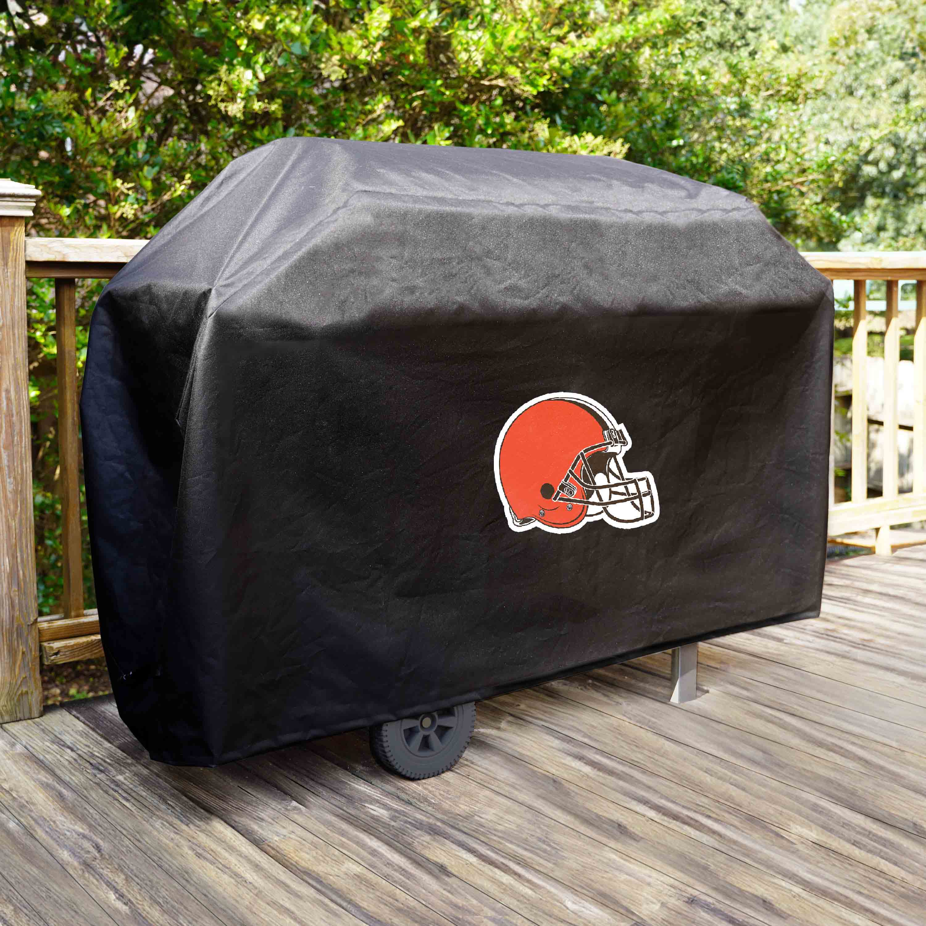 FANMATS Cleveland Browns 4 burner grill cover 68-in W x 35-in H Black ...