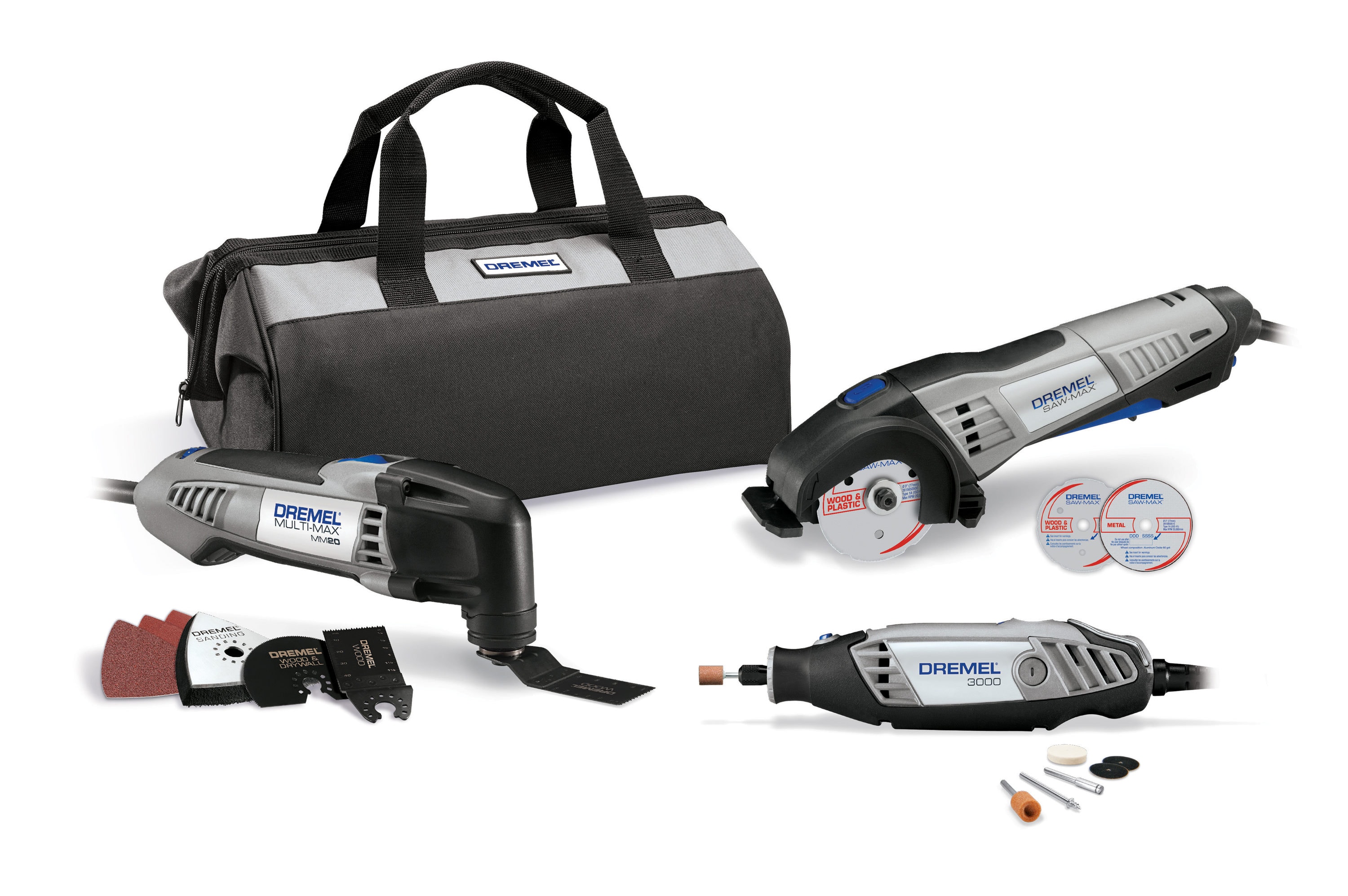 Dremel Kit d'outils rotatifs filaires 1,2 A avec 18 accessoires -  3000-N/18, 120 V-Vitesse