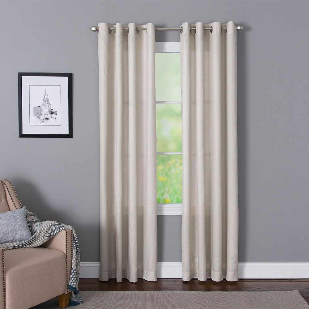 LIVING LOGIC X768  .22684ZBG 84.0-Inches Ivory Light filtering Grommet Single curtain panel