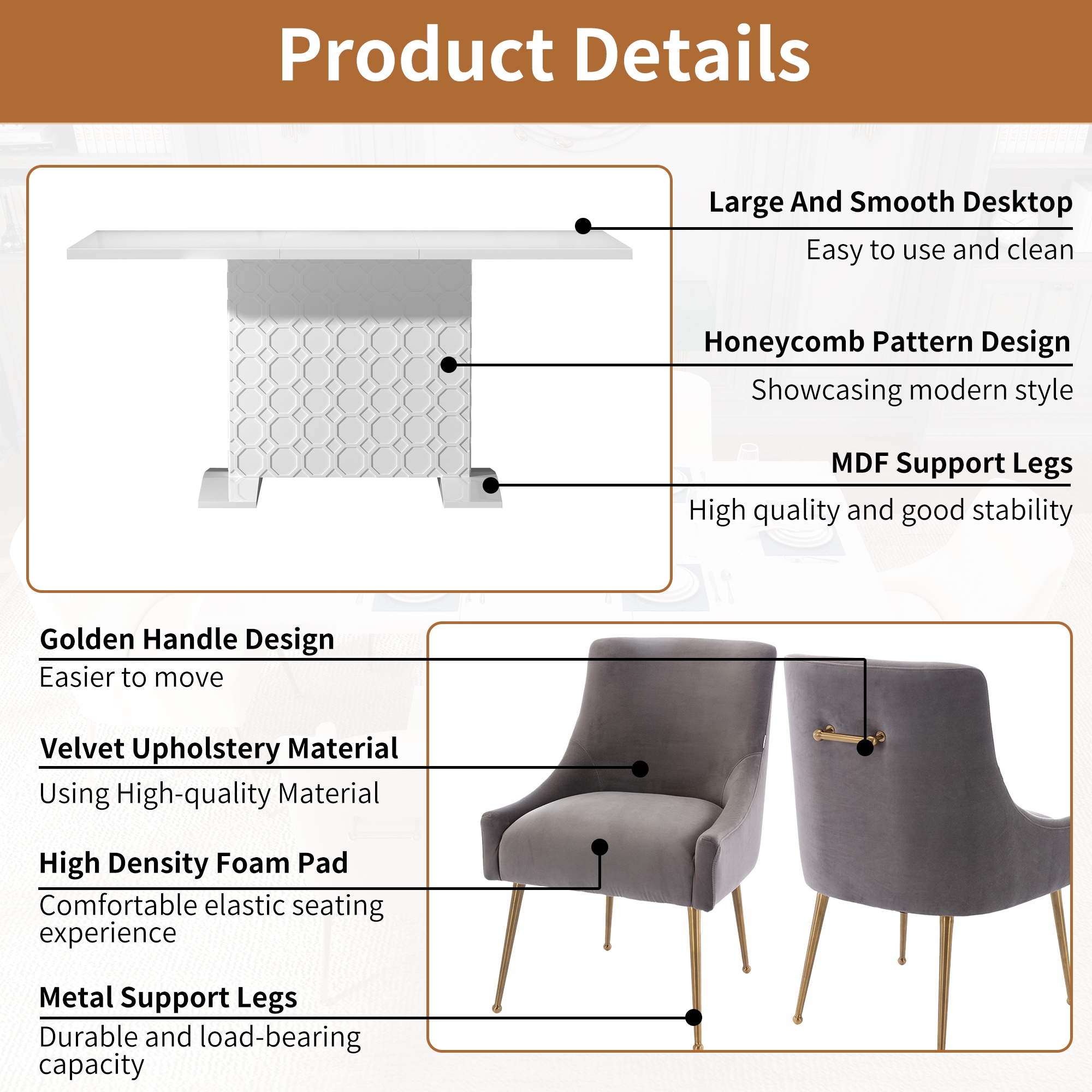 Clihome CL-ST1WH700GY Dining-Sets - View #10