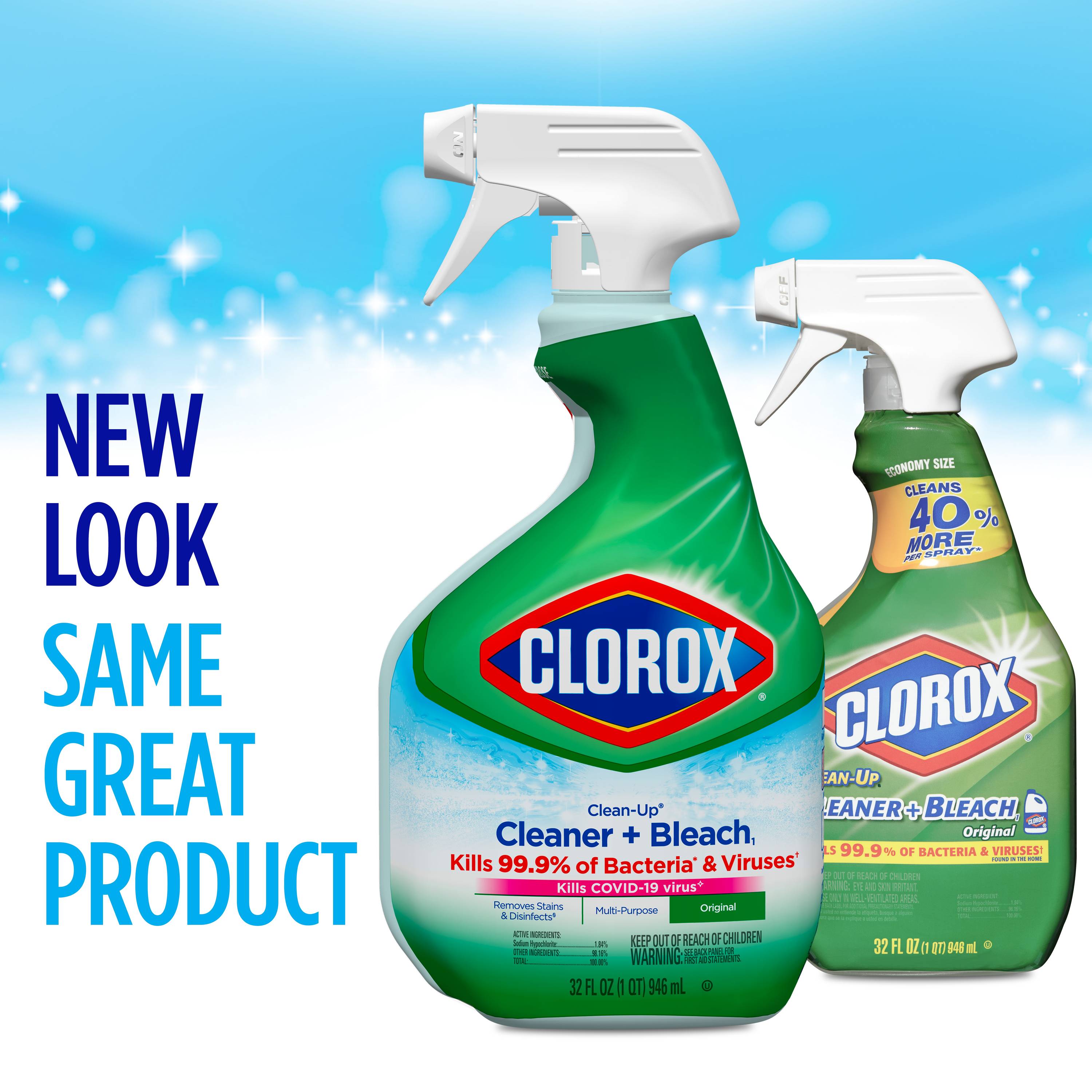 Clorox Clean-Up All Purpose Cleaner with Bleach Spray Bottle, Original, 32 Ounces - 2 Pack, Size: 64 oz
