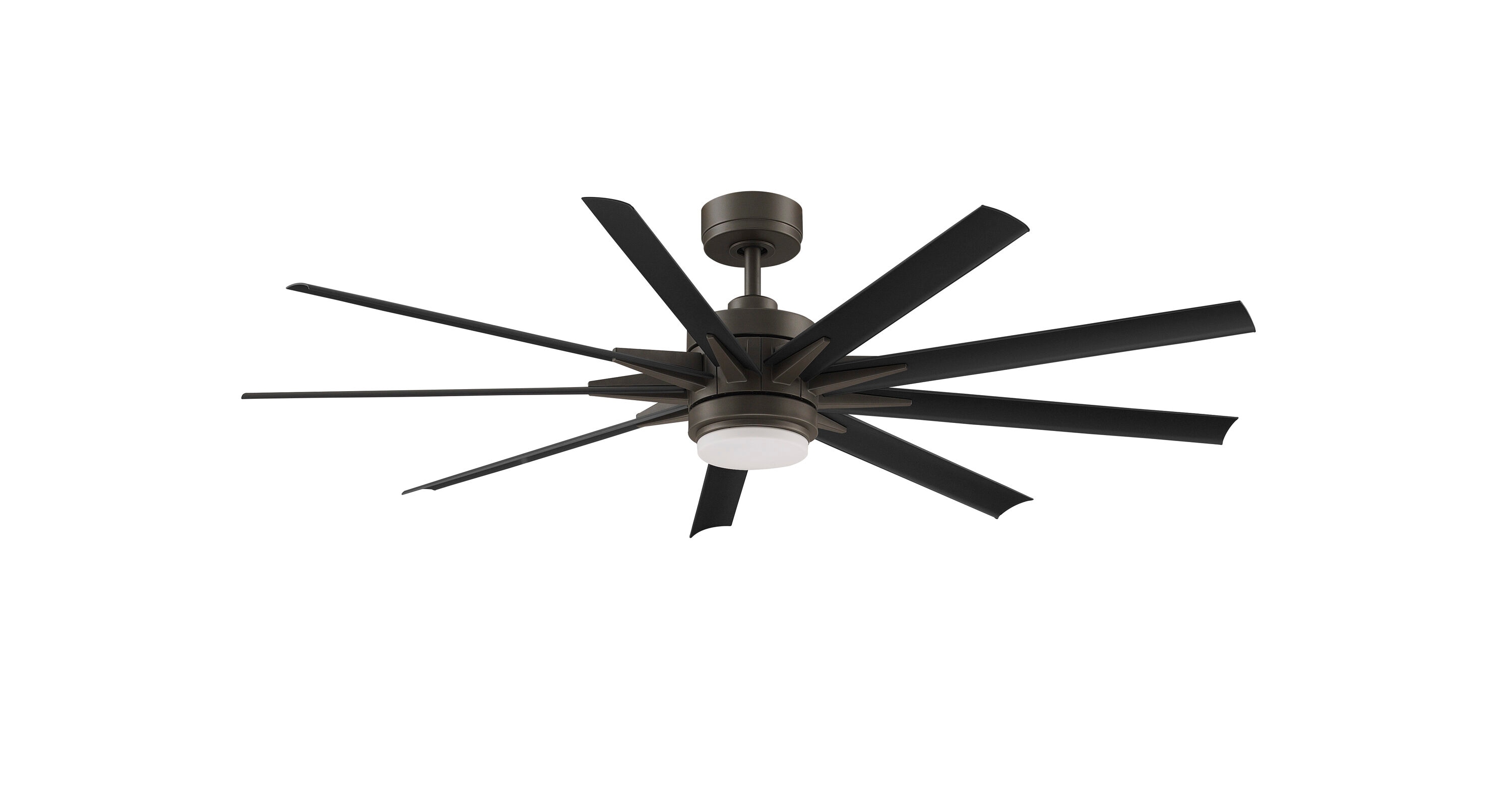 Odyn Custom 64-in Matte Greige Color-changing LED Indoor/Outdoor Smart Ceiling Fan with Light Remote (9-Blade) | - Fanimation FPD8152GRW-64BLW