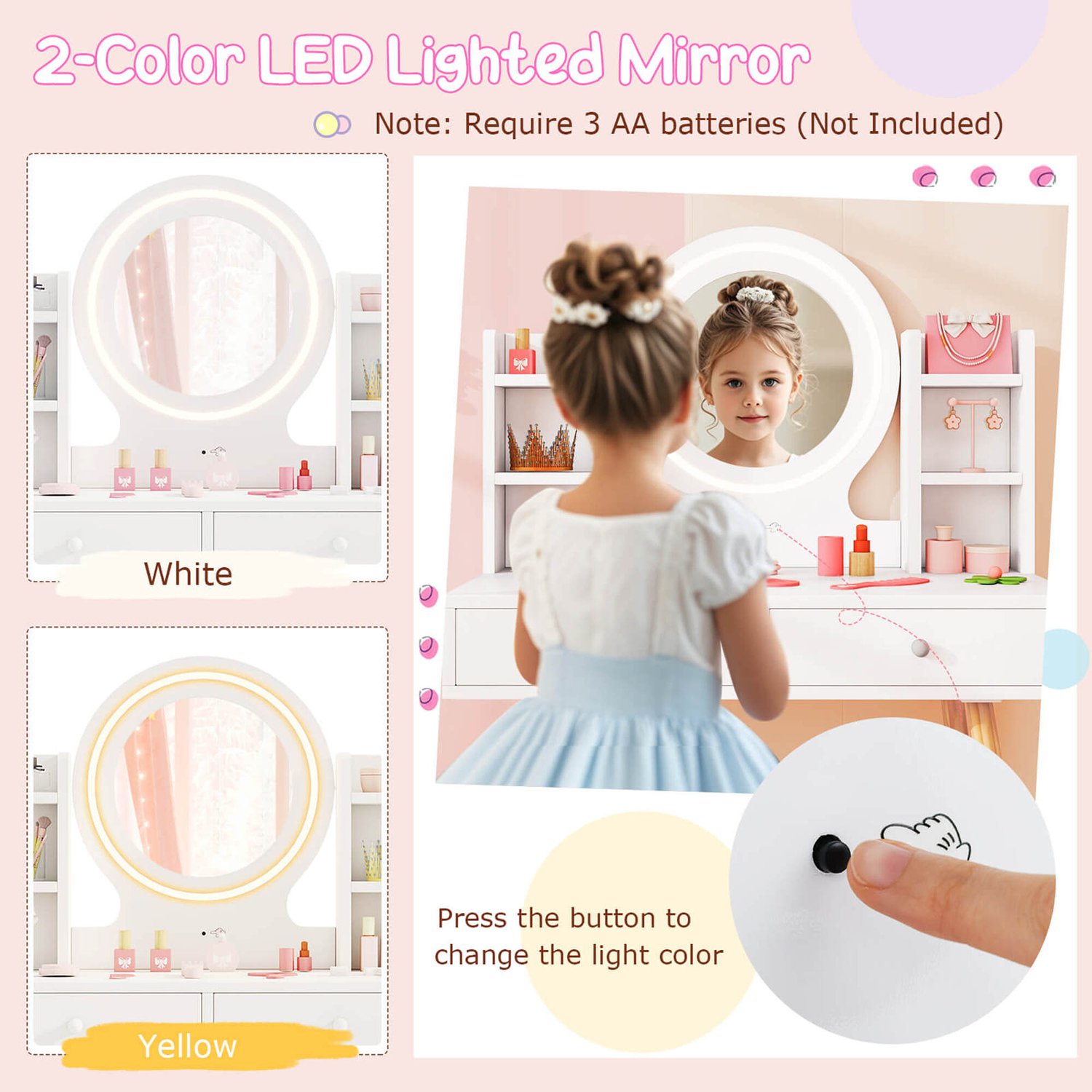 Costway HCST05217 Bedroom-Vanities - View #6