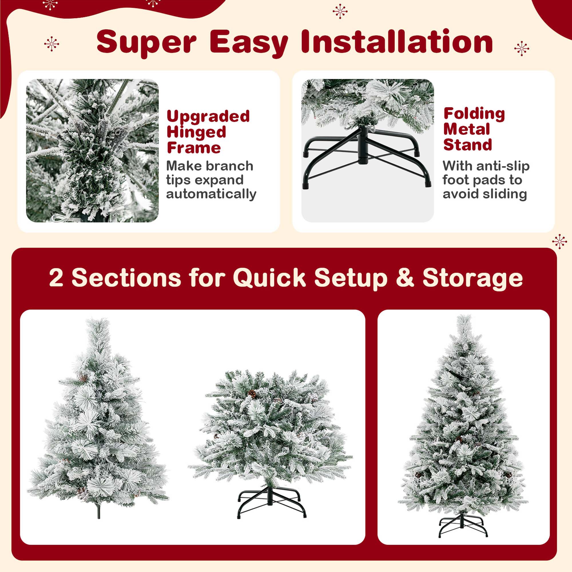 Costway LWS00746 Artificial-Christmas-Trees - View #3