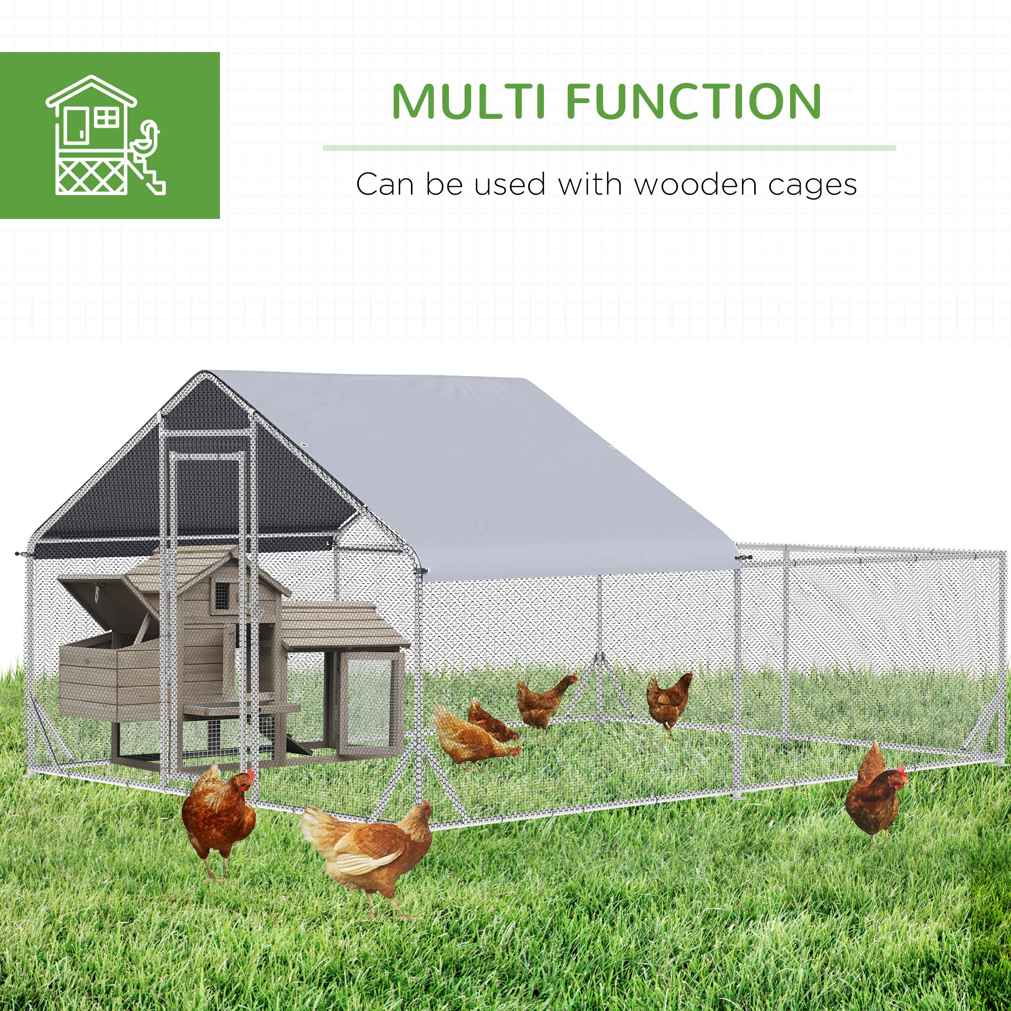 Kahomvis QCL-QPW8-027 Chicken-Coops-Rabbit-Hutches - View #2