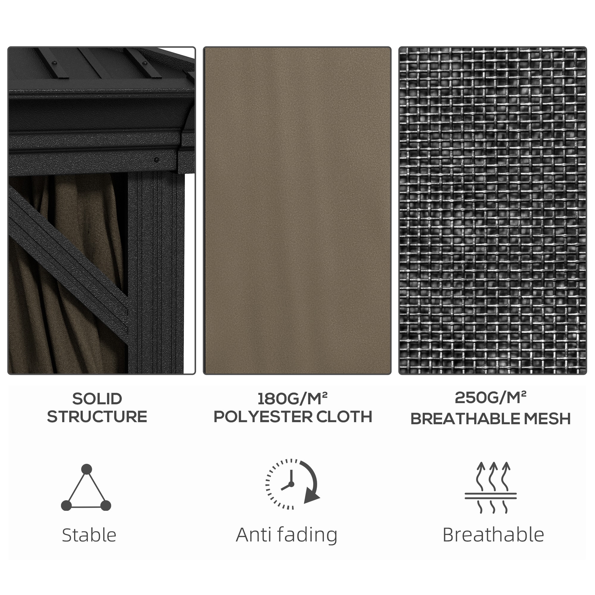 Outsunny 84C-204V05DR Wood-Resin-Gazebos - View #5