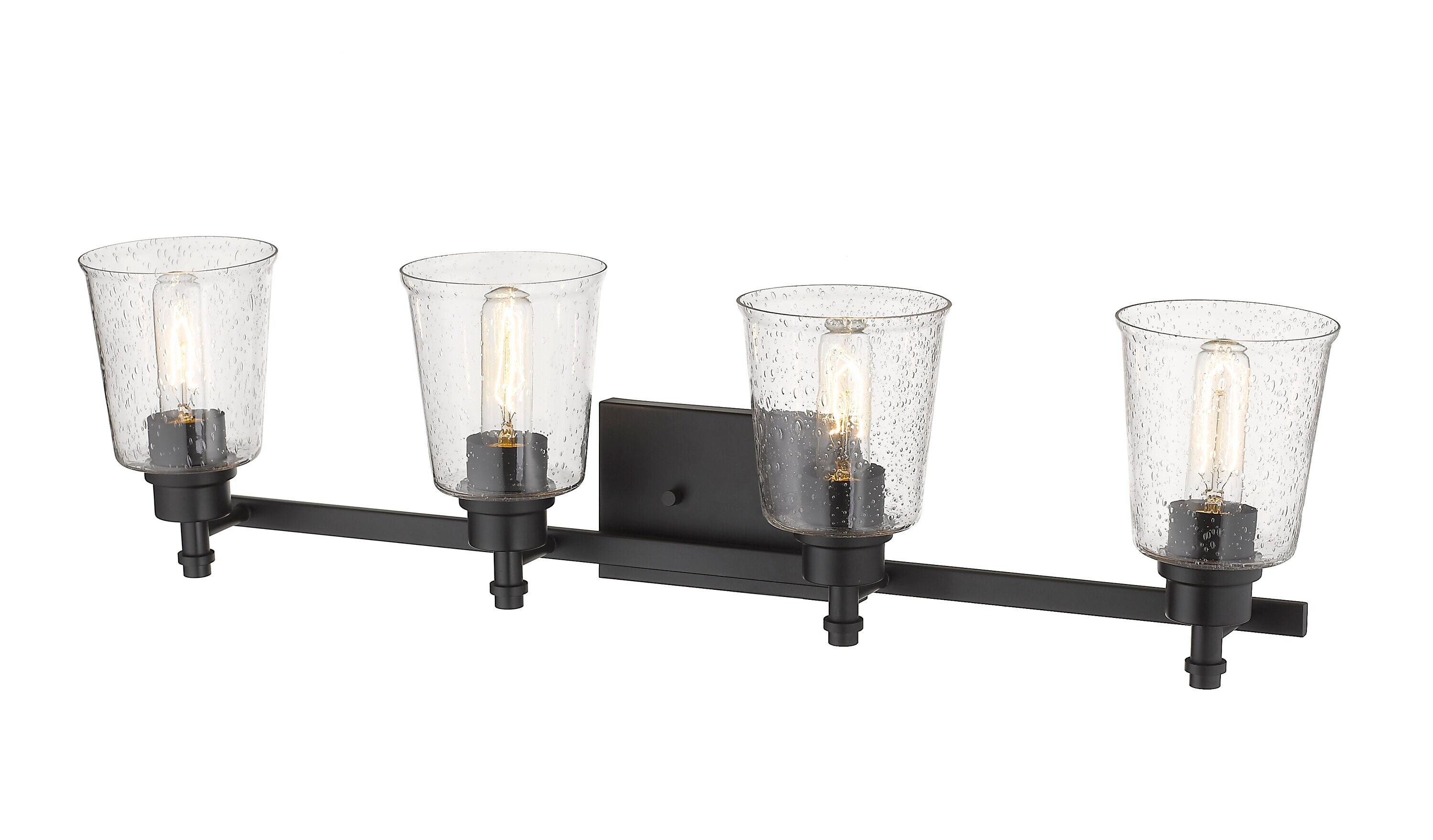 Z-Lite Bohin 32-in 4-Light Matte Black Modern/Contemporary Vanity Light ...