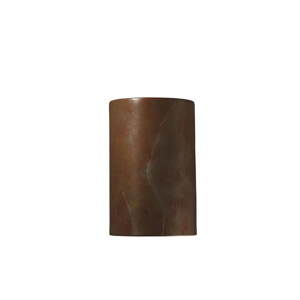 Justice Design Group CER-1265-SLTR Ambiance 7.75-in W 2 -Light Brown Transitional Wall Sconce