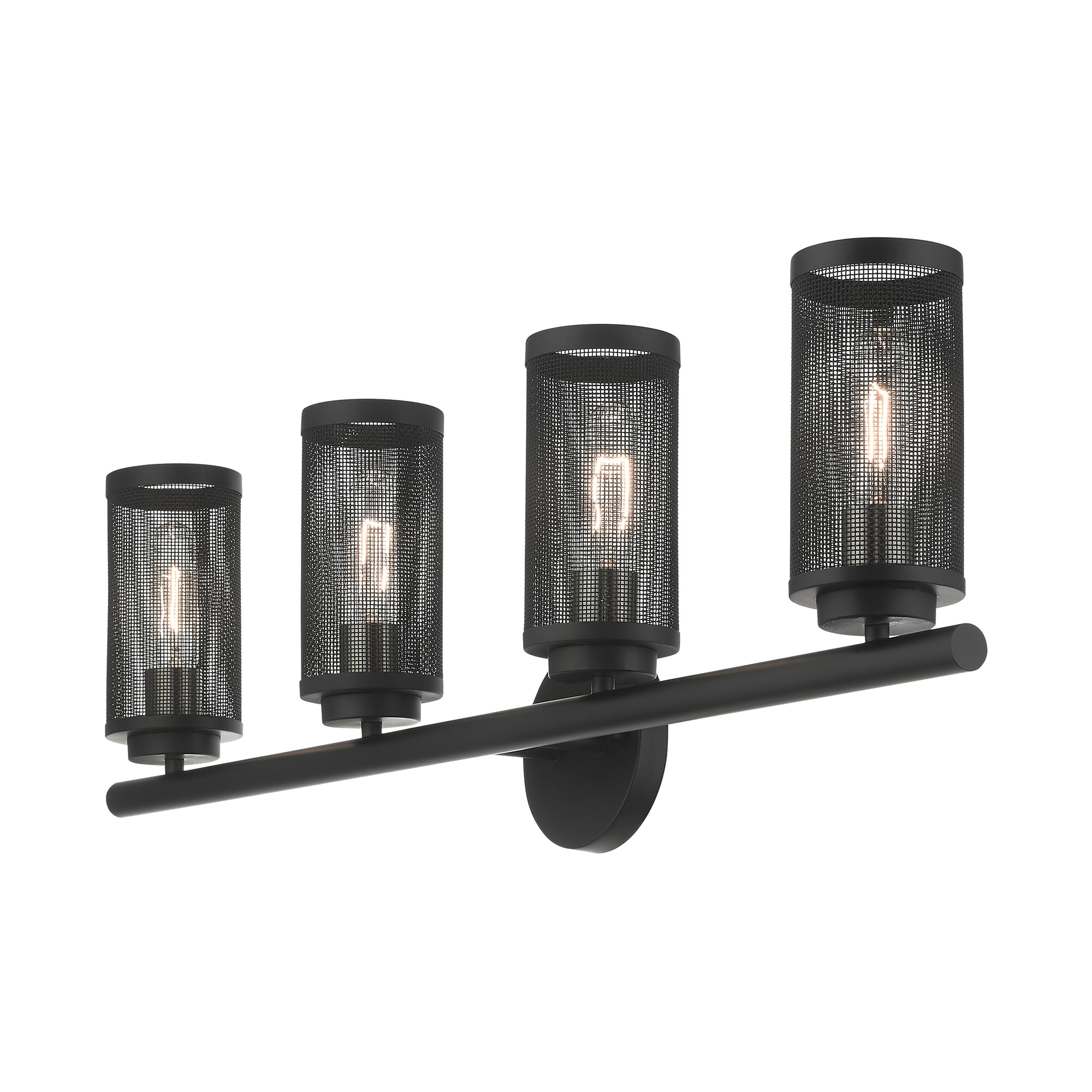 Industro Sleek 4-Light Black and Brushed Nickel Outdoor Vanity Sconce