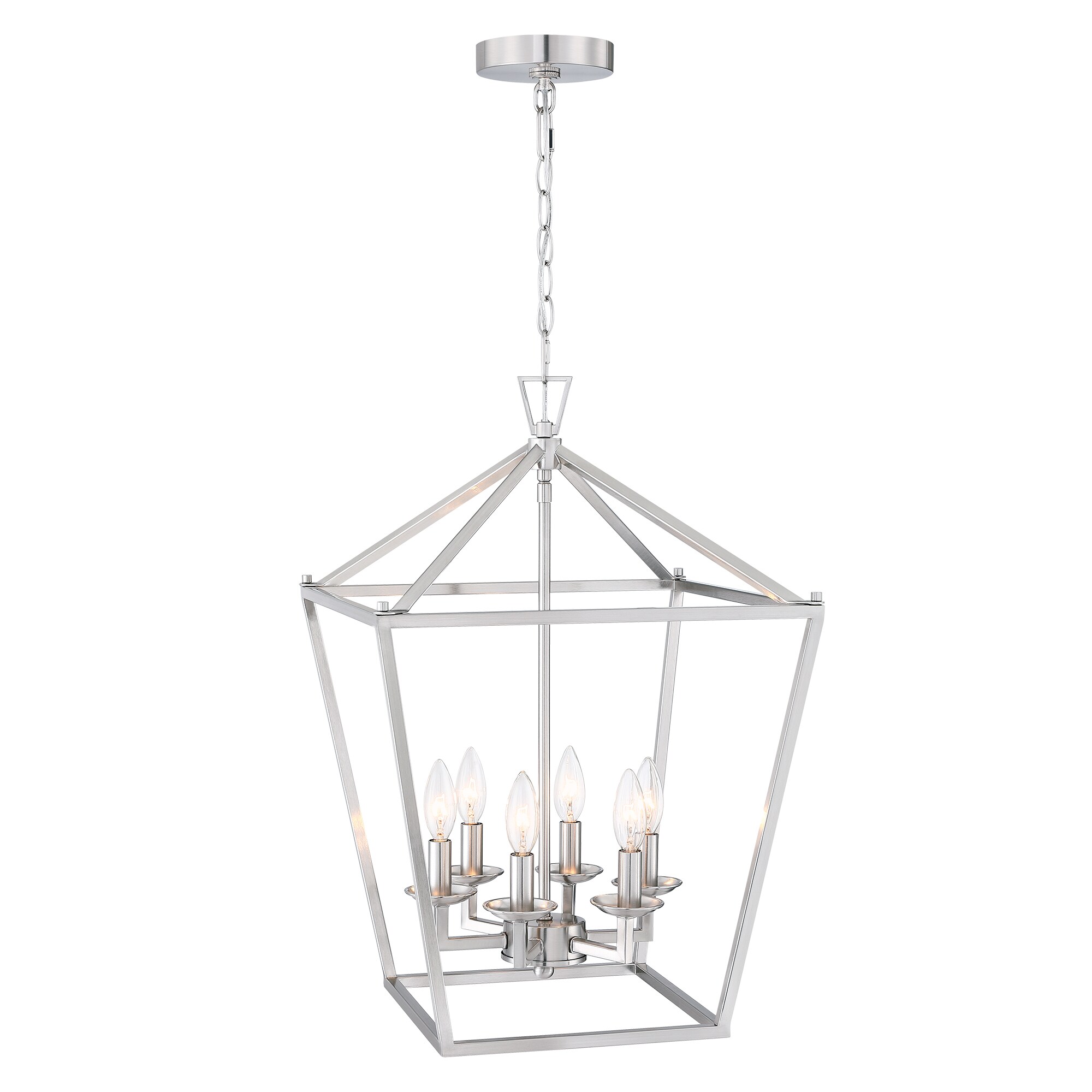Hukoro F51436-02I 6 -Light Brushed Nickel Modern/contemporary Geometric Medium Hanging Pendant light