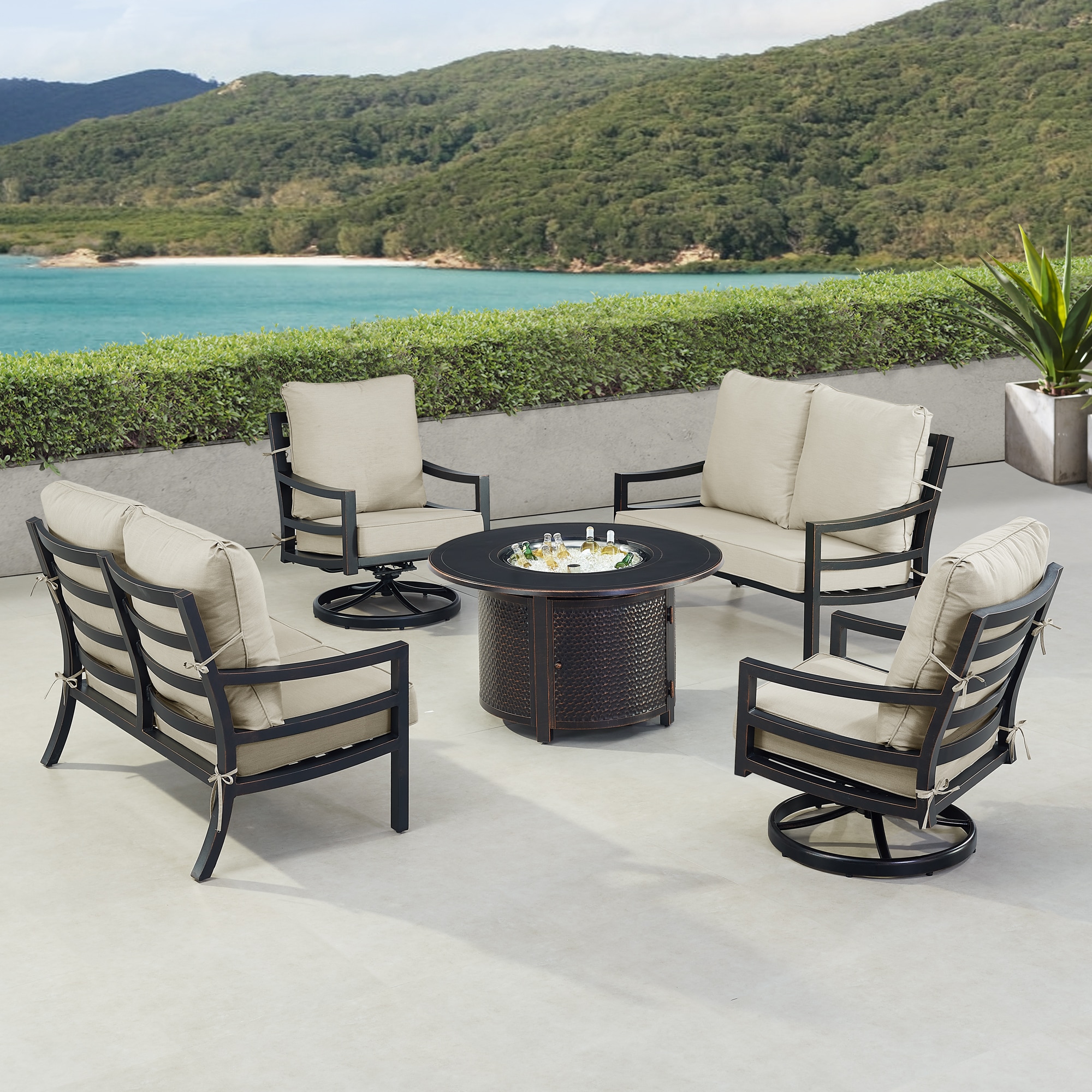 Oakland Living HUDSON2LS2CHMATERALG Patio-Conversation-Sets - View #3