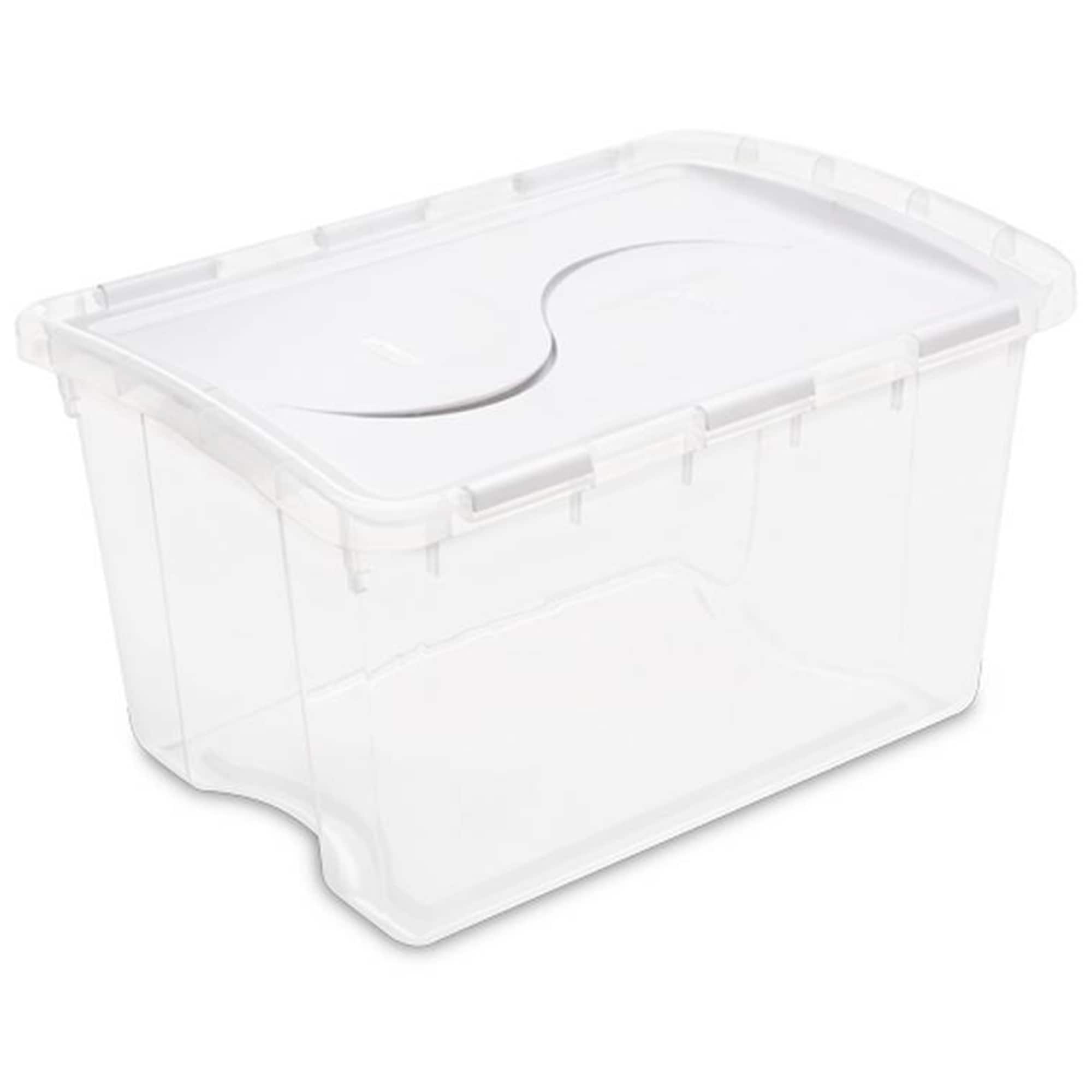 Sterilite 24-Pack Medium 18-Gallons (72-Quart) Gray Tote with Latching Lid  in the Plastic Storage Containers department at
