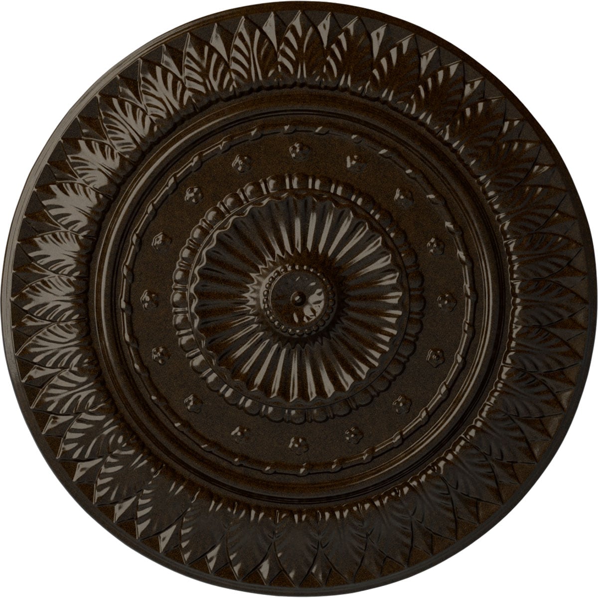 Ekena Millwork CM26CSBZS Christopher 26.625-in W x 26.625-in L Painted Bronze Polyurethane Whole Ceiling Medallion