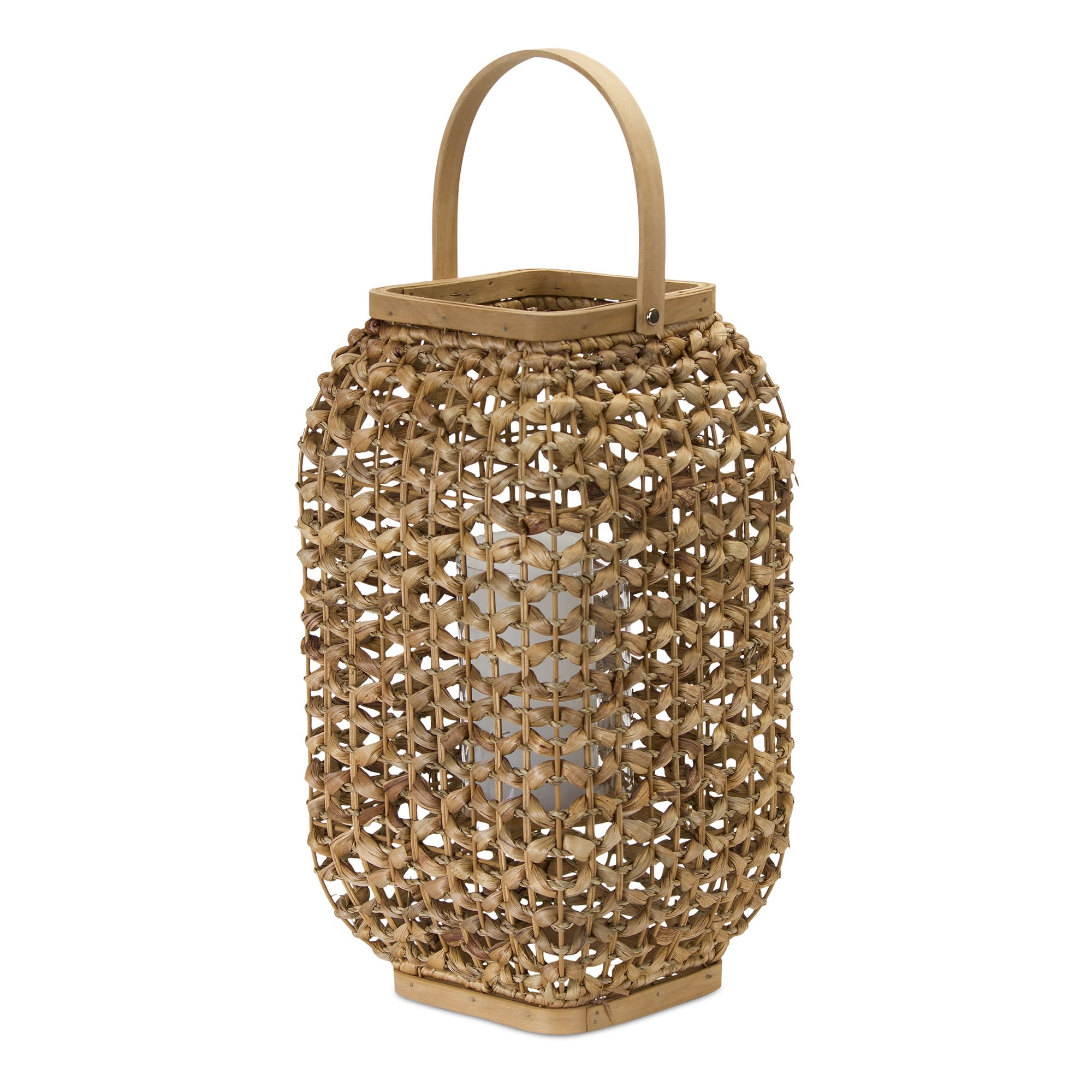 Melrose International 78043DS Lantern 21.5H Wicker/Glass
