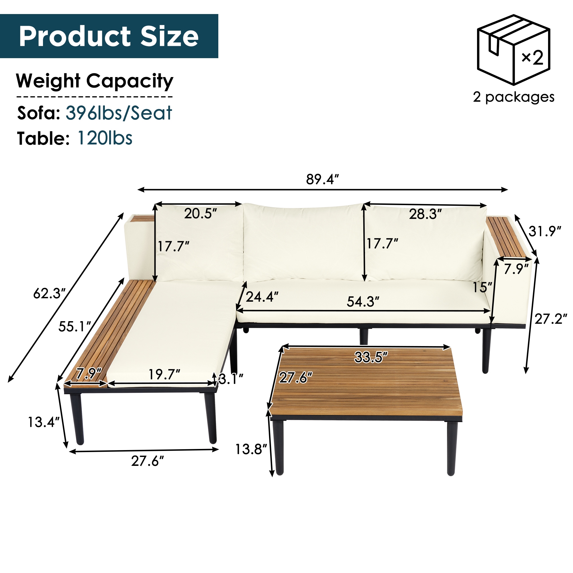 Tenleaf PATIO-19-1 Patio-Conversation-Sets - View #4