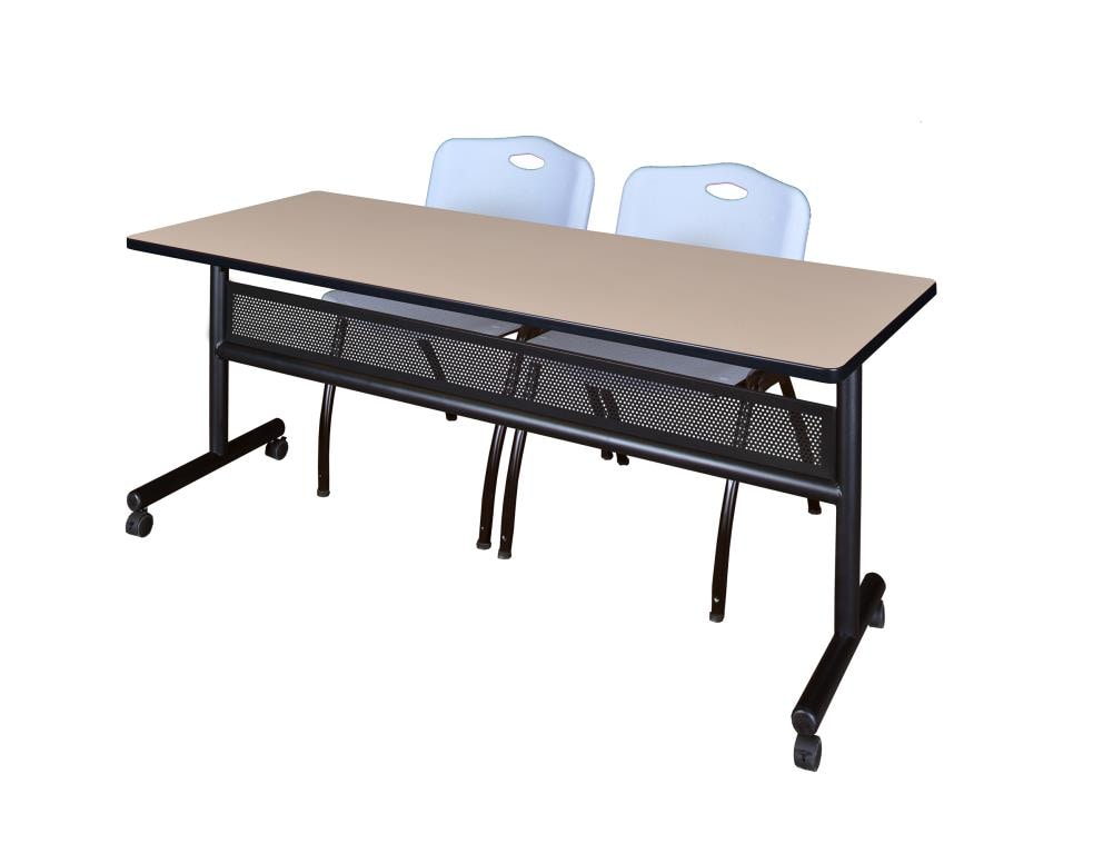 Regency MKFTM7224BE47GY Training Off-white 4-Person Training Table (72-in W x 29-in H)
