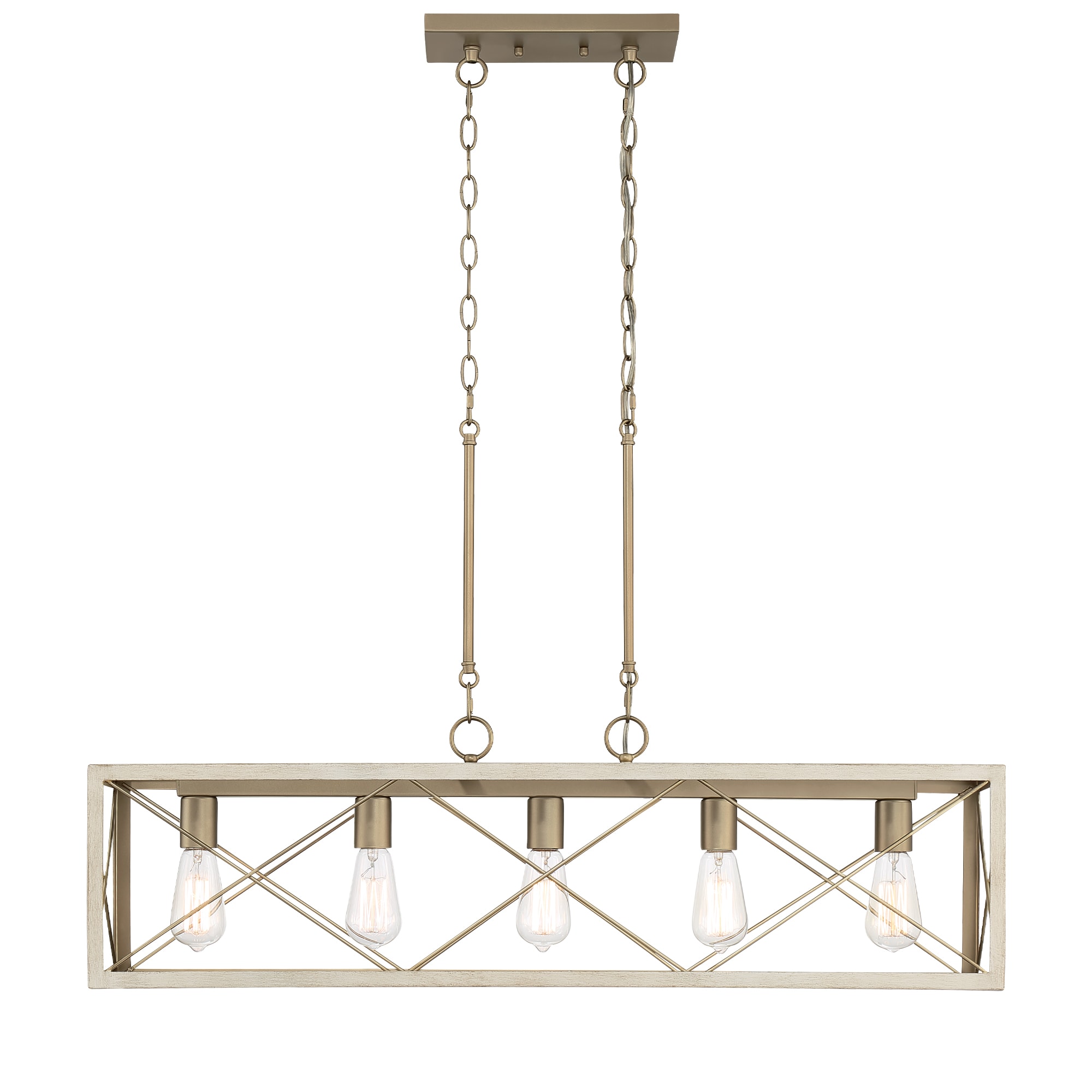 ACROMA 4005WOBD Alodie 5 -Light Matte Gold Farmhouse Bare bulb For Use in Bedrooms, Dining Rooms, Foyers, Kitchens, Living Rooms Chandelier