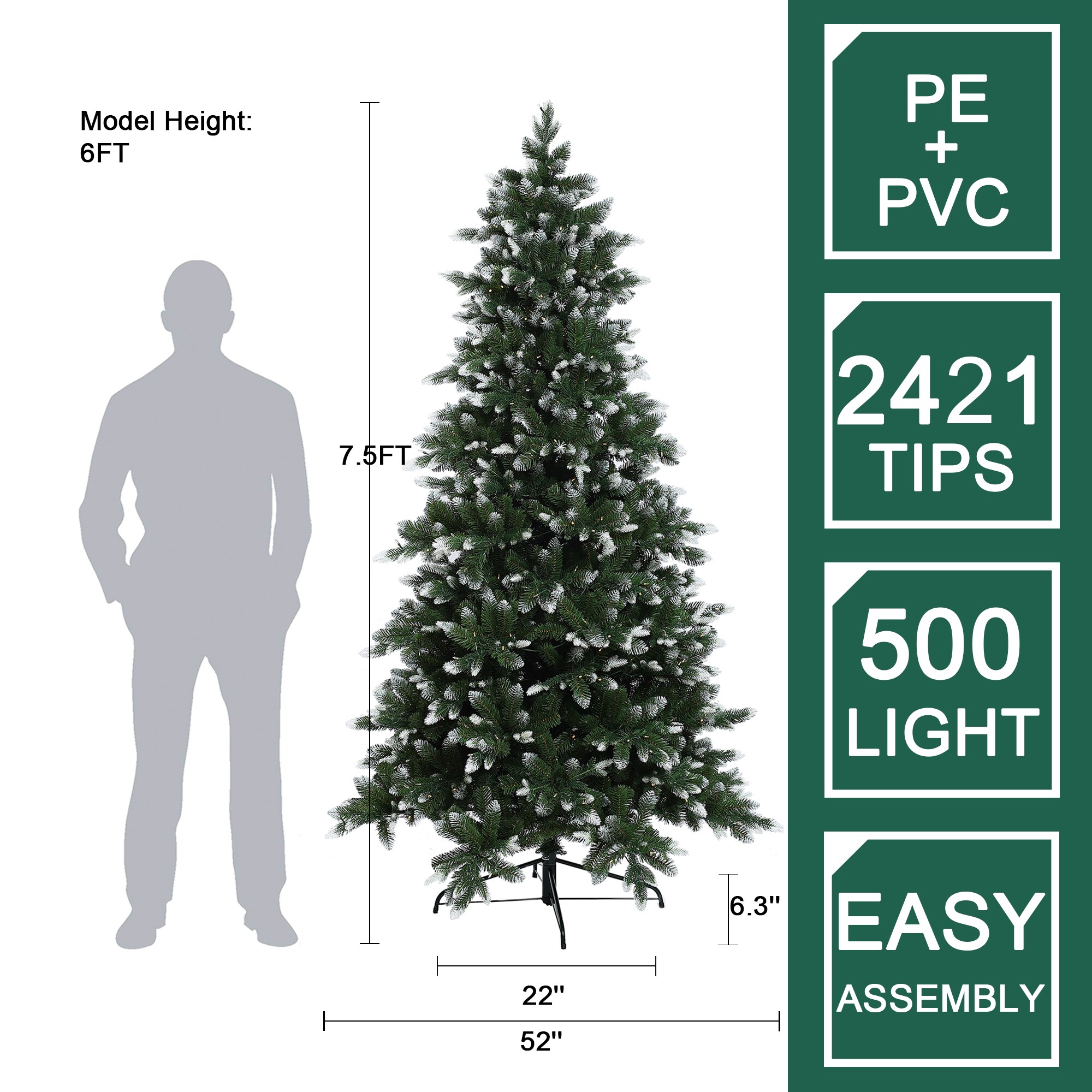 LuxenHome WHAP1805 Artificial-Christmas-Trees - View #18