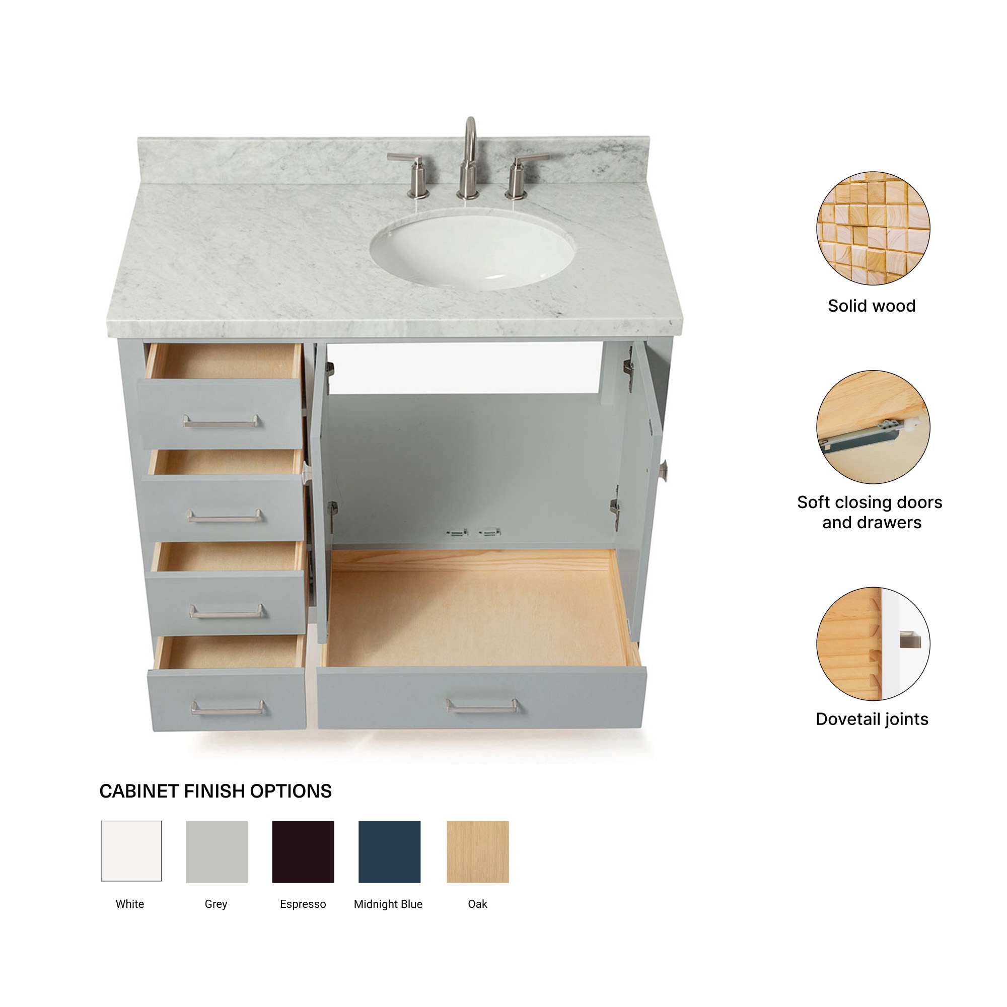 ARIEL A043S-R-VO-GRY Bath-Vanity-Combo - View #5