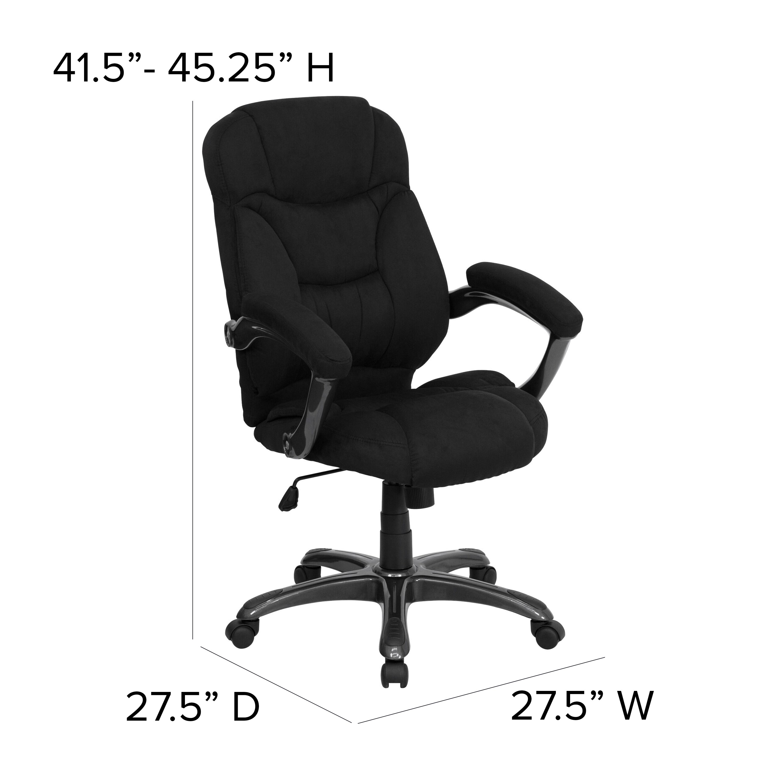 Flash Furniture Black Microfiber Contemporary Adjustable Height Swivel  Upholstered Desk Chair in the Office Chairs department at 