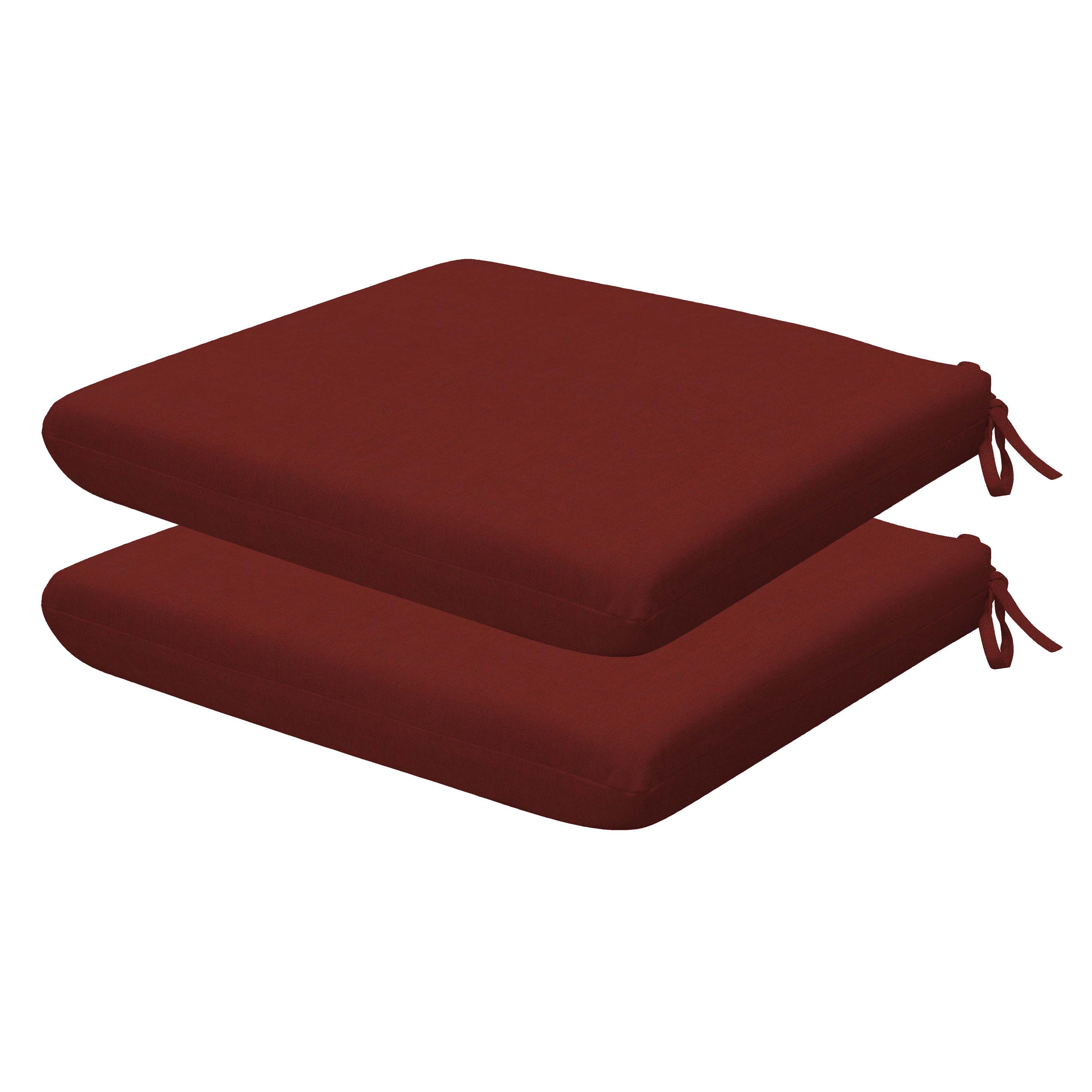 3i Products 21313S-201A161 17.5-in x 18-in 2 -Piece Textured Solid Henna Patio chair cushion