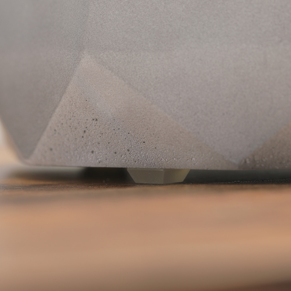 Gray Geometric Concrete Tabletop Fireplace with Lid