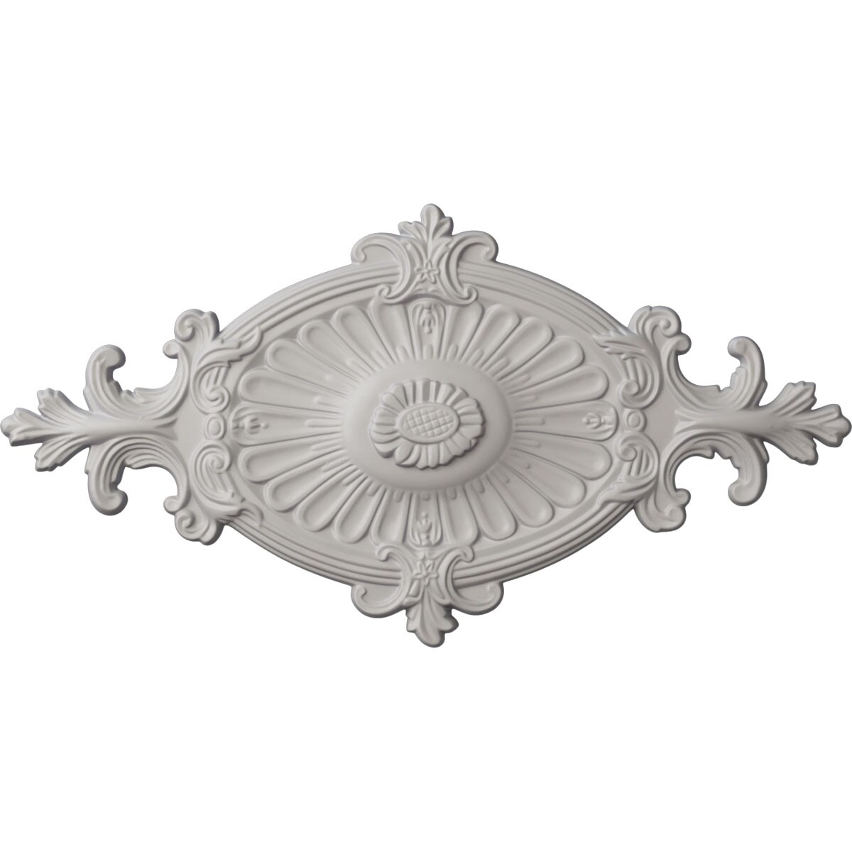 Ekena Millwork CM23RO1UWF Quentin 12.25-in W x 23.5-in L Painted Ultra Pure White Polyurethane Split Ceiling Medallion