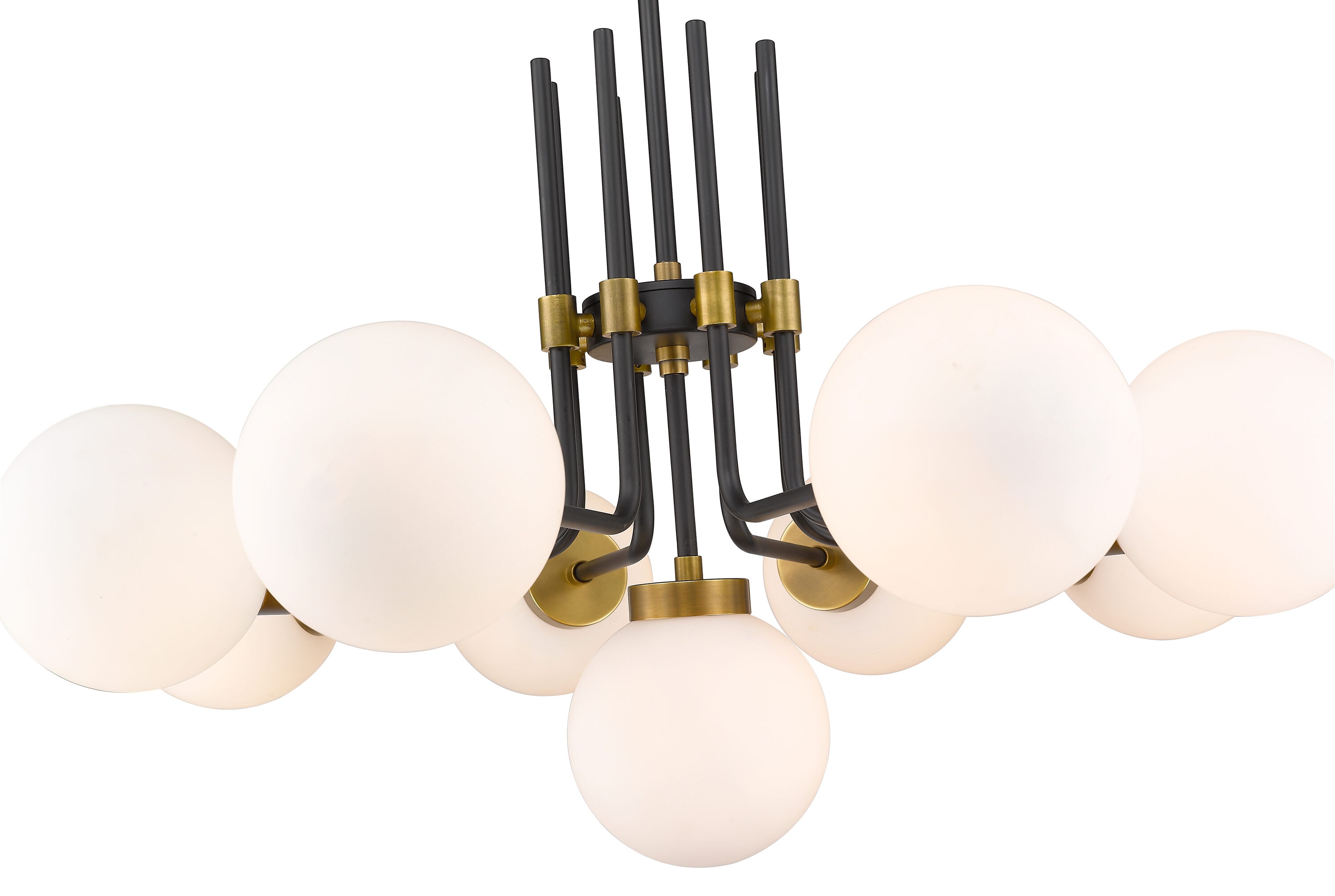 Parsons 32" Matte Black and Brass 9-Light Chandelier