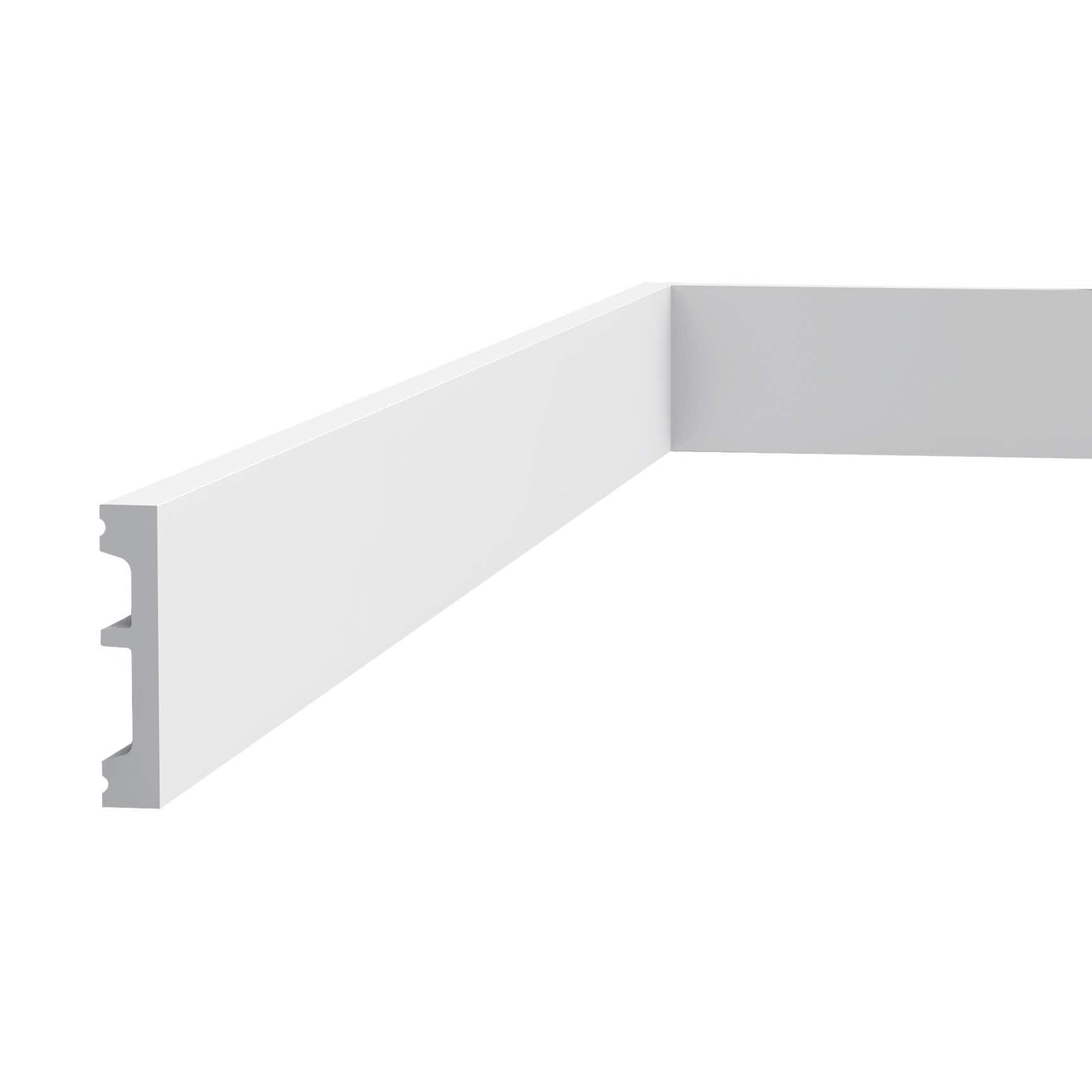 Orac Decor SX157 1/2-in x 2-1/2-in x 6-1/2-ft Modern Primed Polystyrene Baseboard Moulding