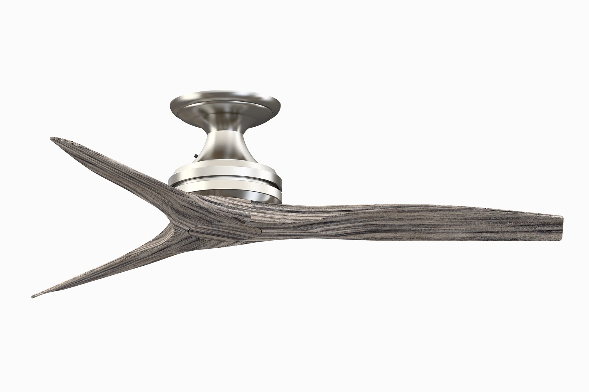 Fanimation FP6721BBN-48WE-F Spitfire 48-in Outdoor Flush Mount Brushed Nickel with Weathered Wood Blades Propeller Ceiling Fan Light Kit Compatible - Remote Included ( 3 -Blade )